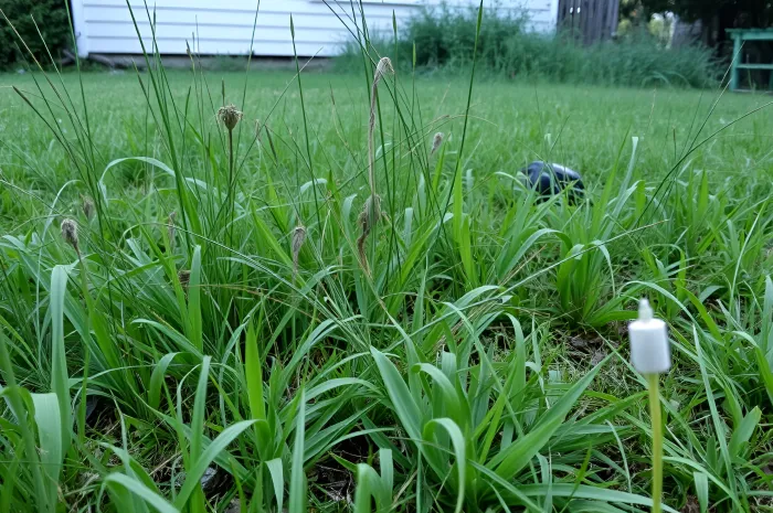 overgrown grass resulting in diy landscaping