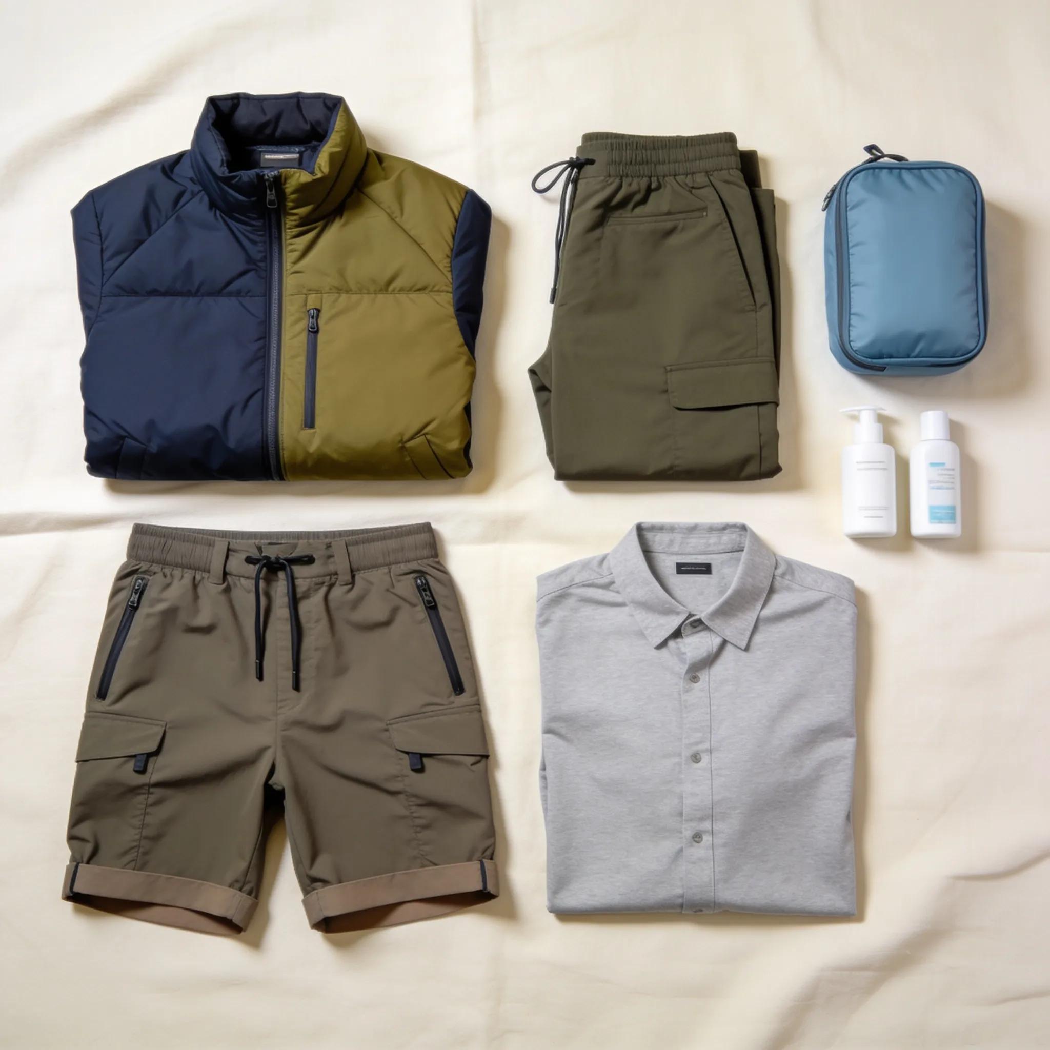 Versatile travel clothing options for efficient packing.