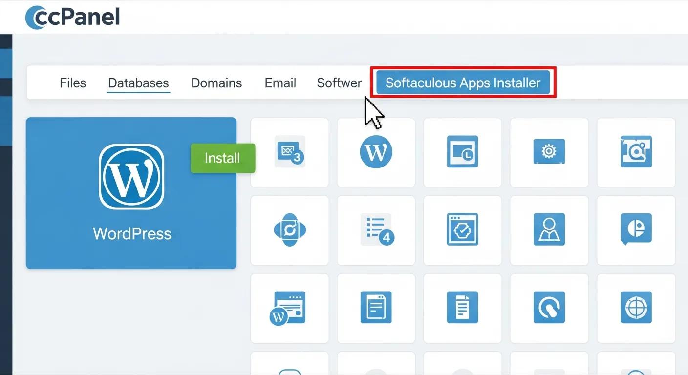 cPanel view showing the WordPress installer for easy setup