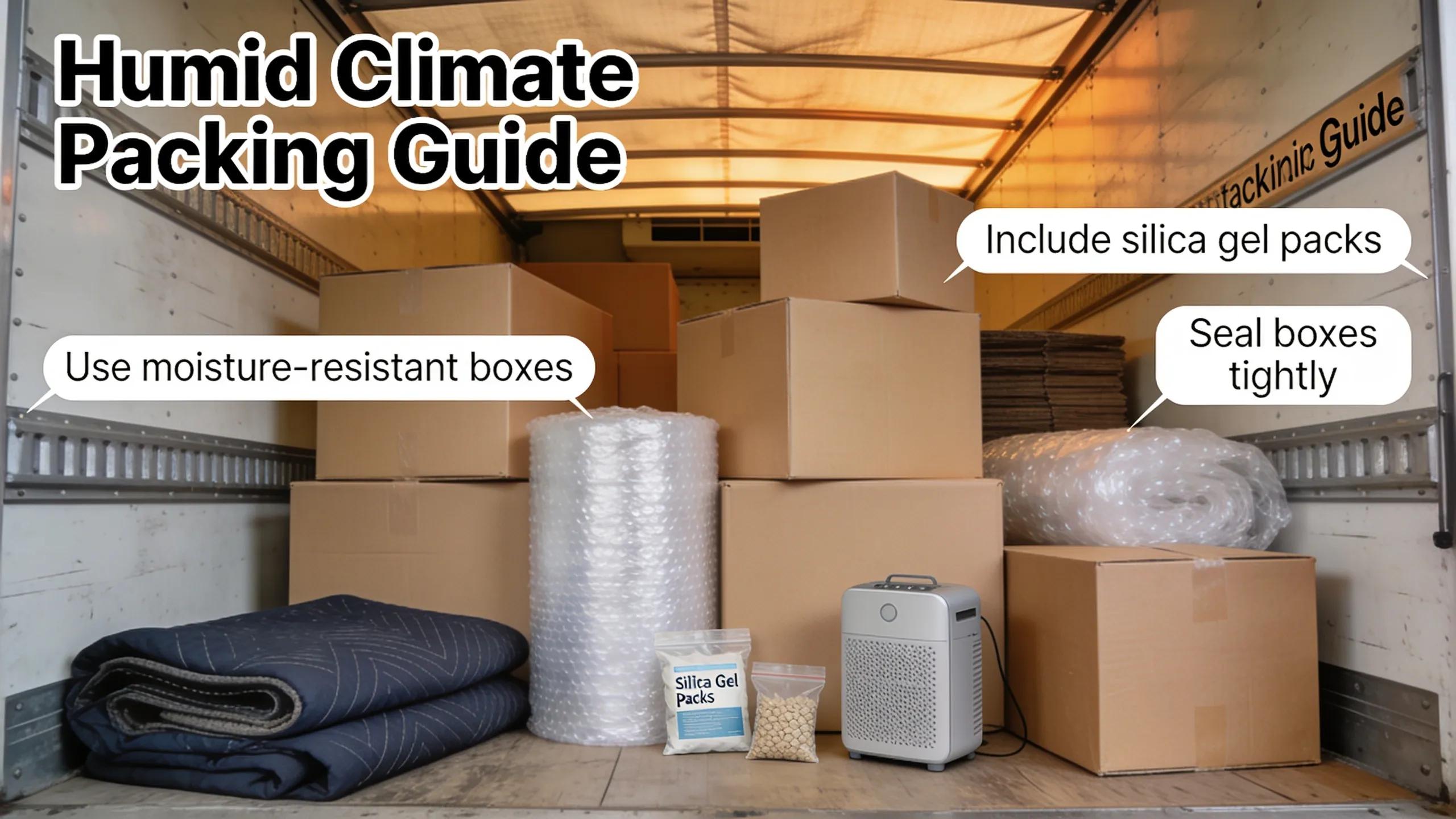Interior view of a moving truck filled with packing materials for a move to Hawaii, reflecting logistical challenges
