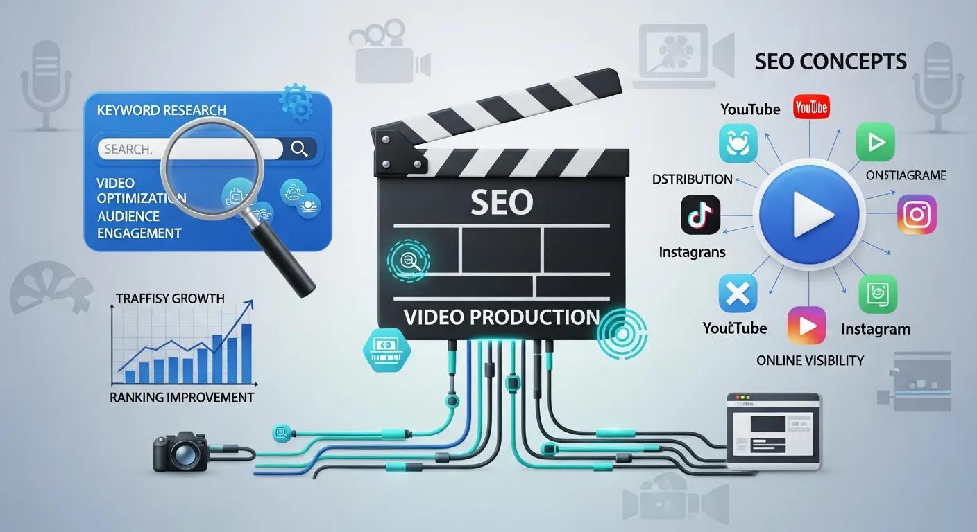 Digital representation of SEO concepts in video production Digital representation of SEO concepts in video production