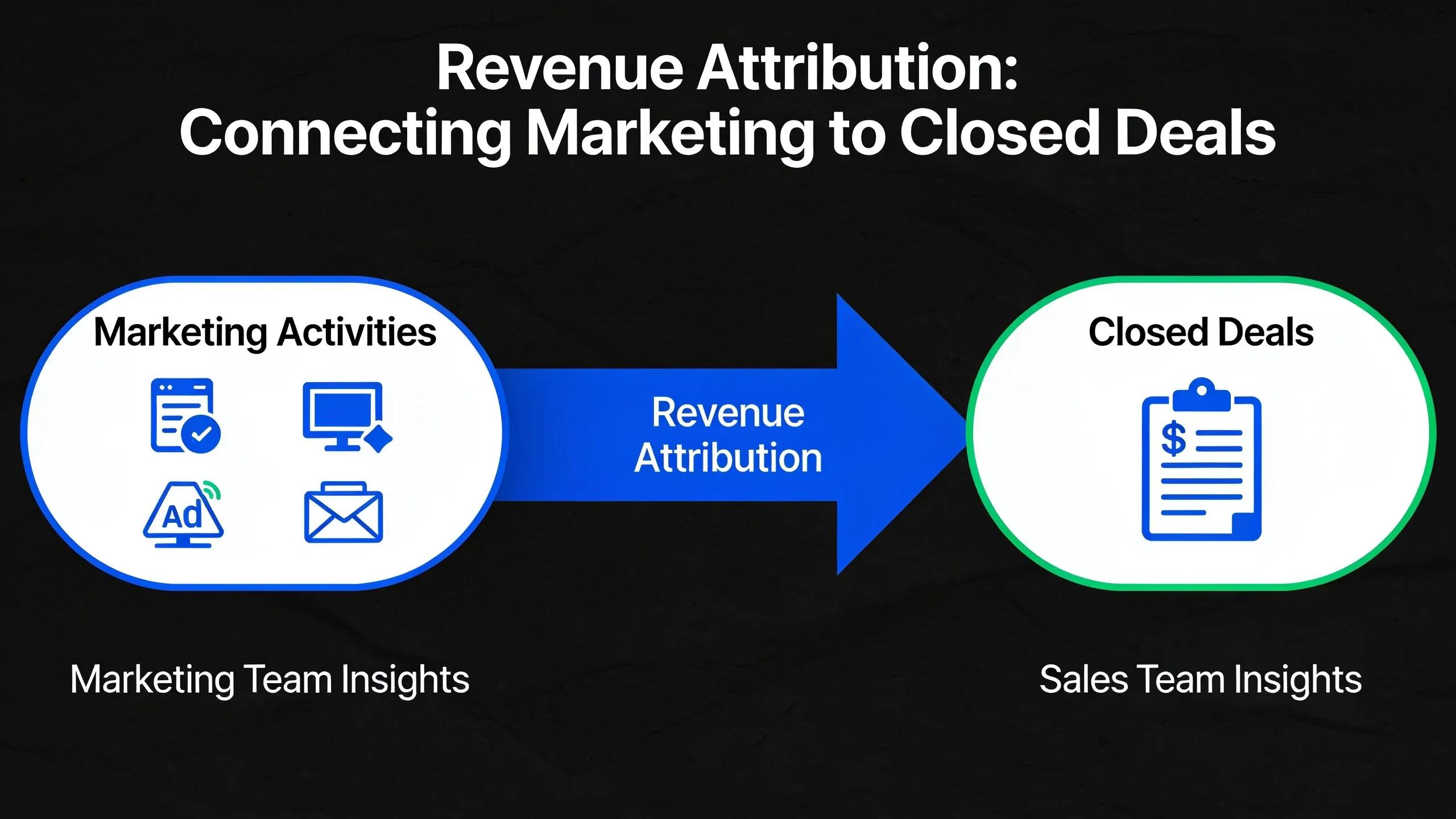 Revenue attribution connects marketing activities directly to closed deals, giving both teams a single source