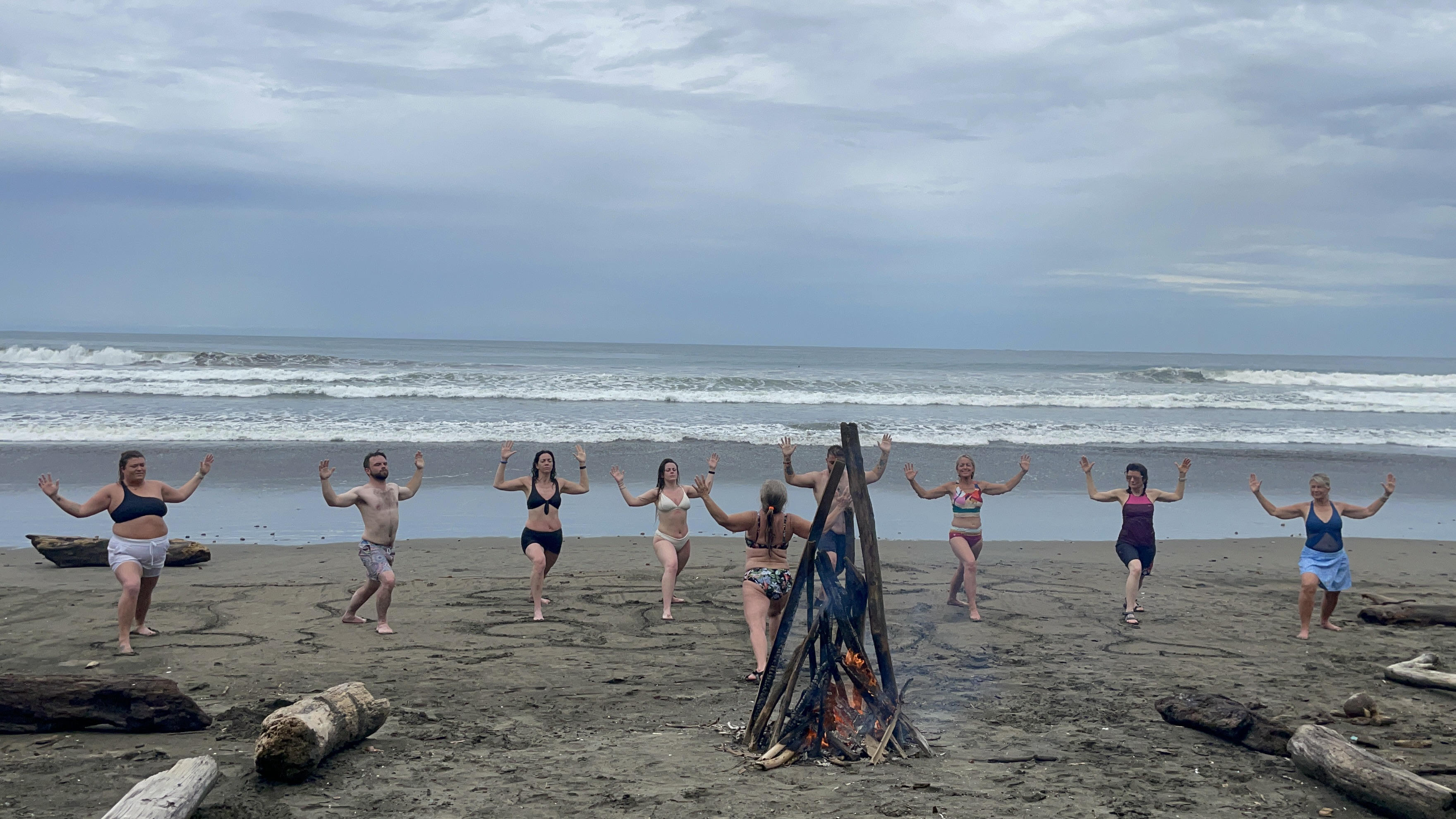 Participants engaged in conscious breathwork during a wellness retreat