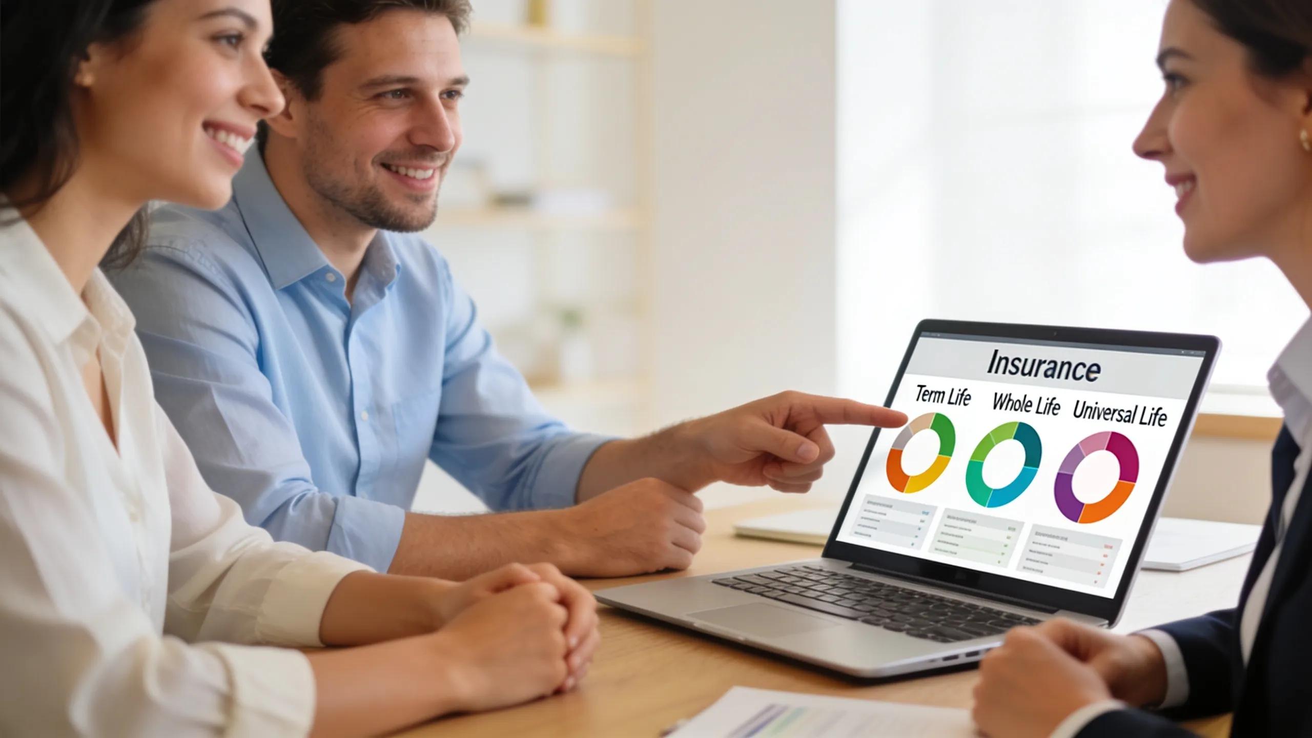 Insurance advisor explaining customized plans to a couple