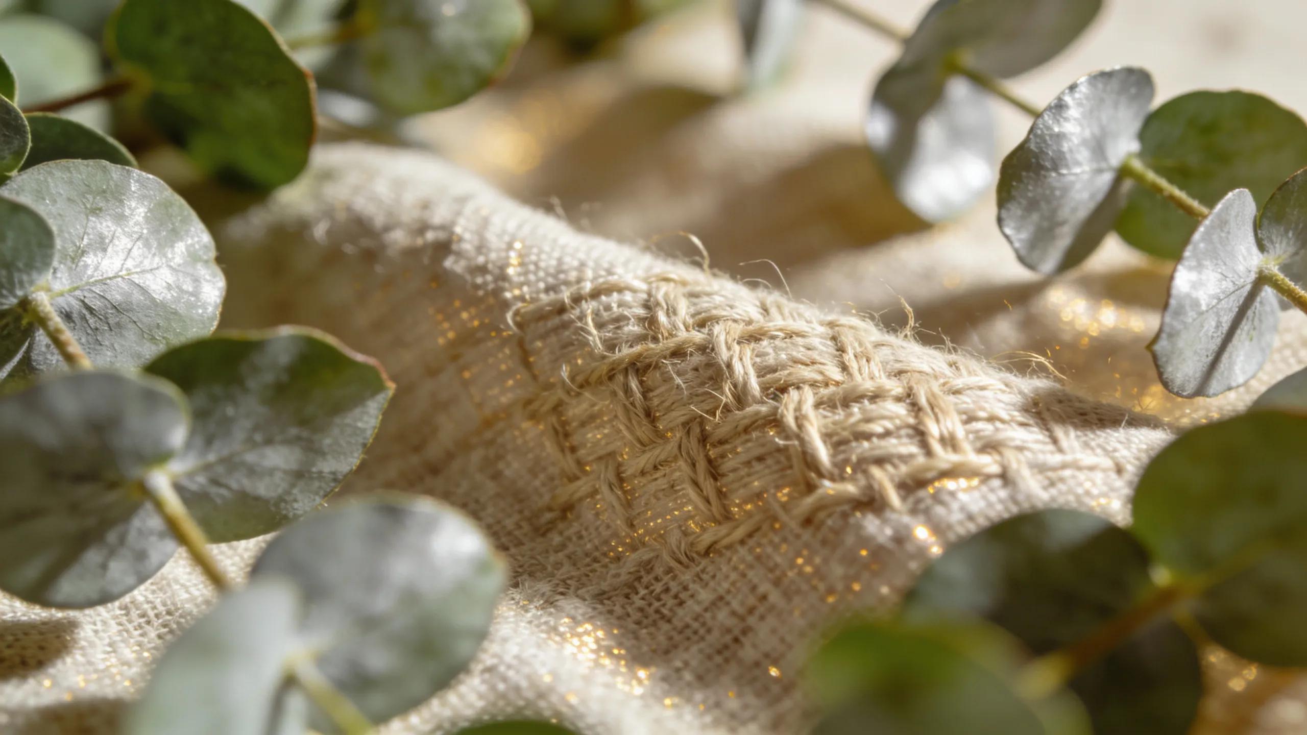 Close-up of premium French flax linen showcasing weave details and organic beauty