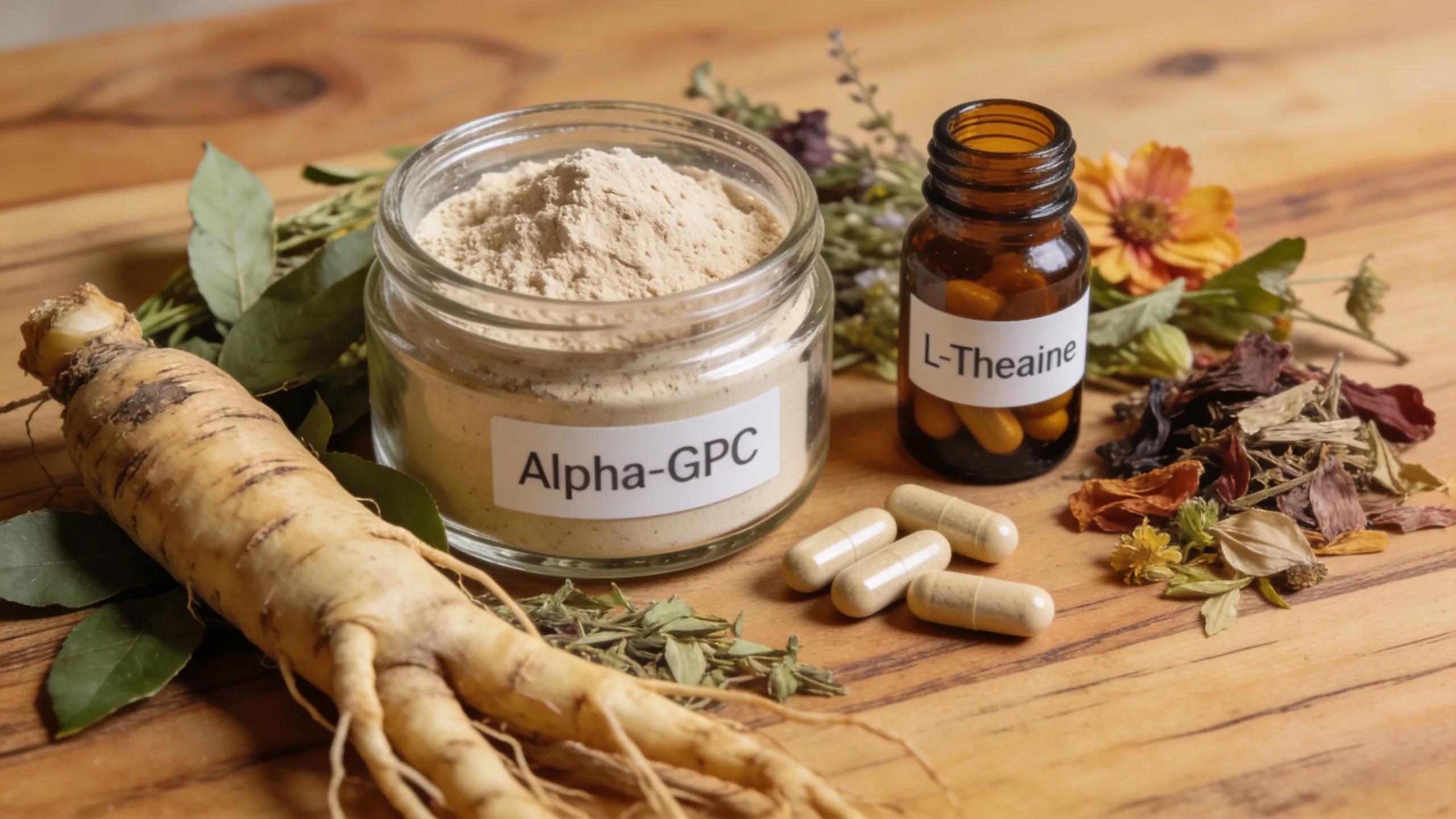 Natural ingredients for nootropic energy enhancers illustrating cognitive health benefits