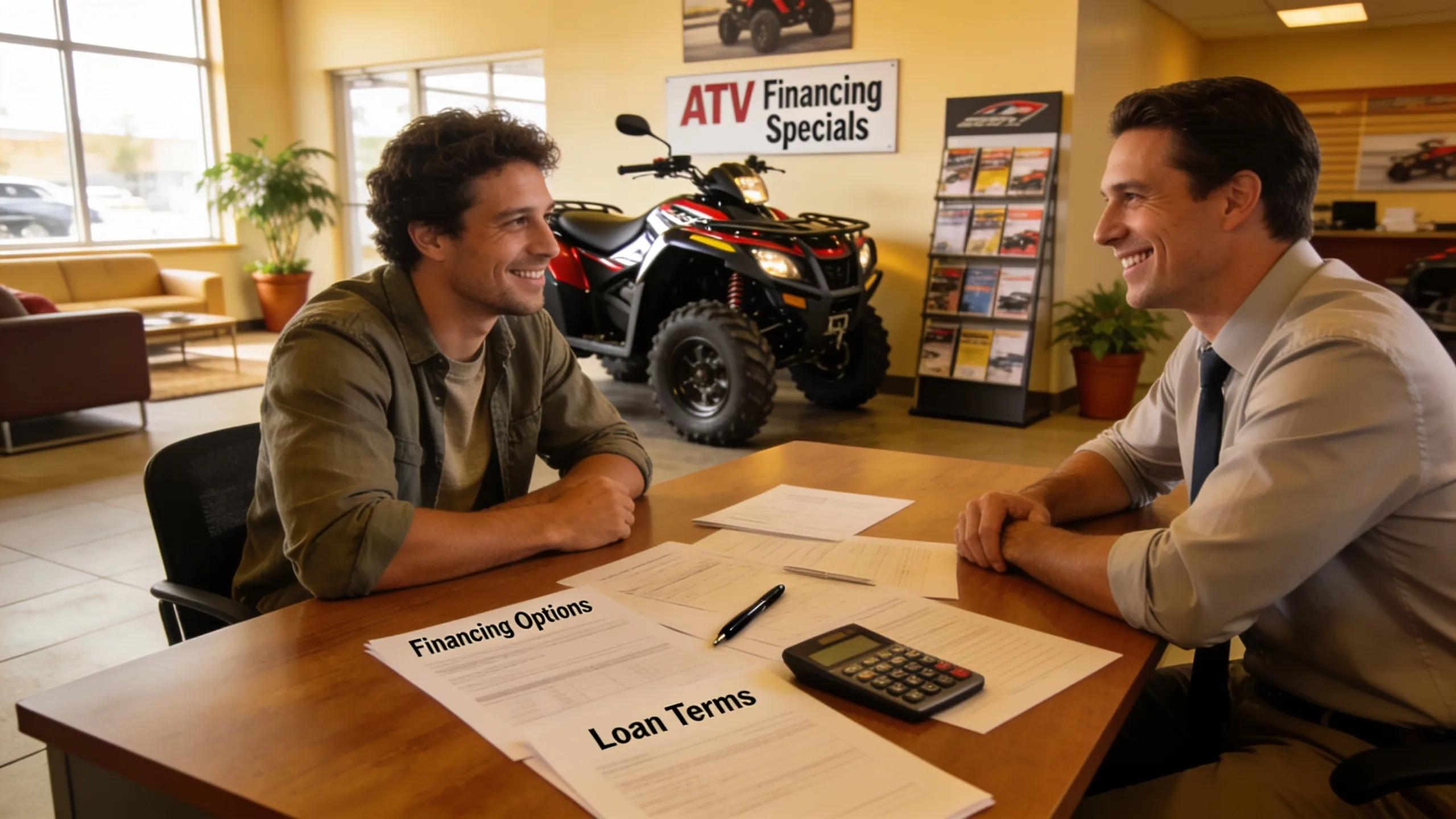 Customer discussing financing options with dealership representative