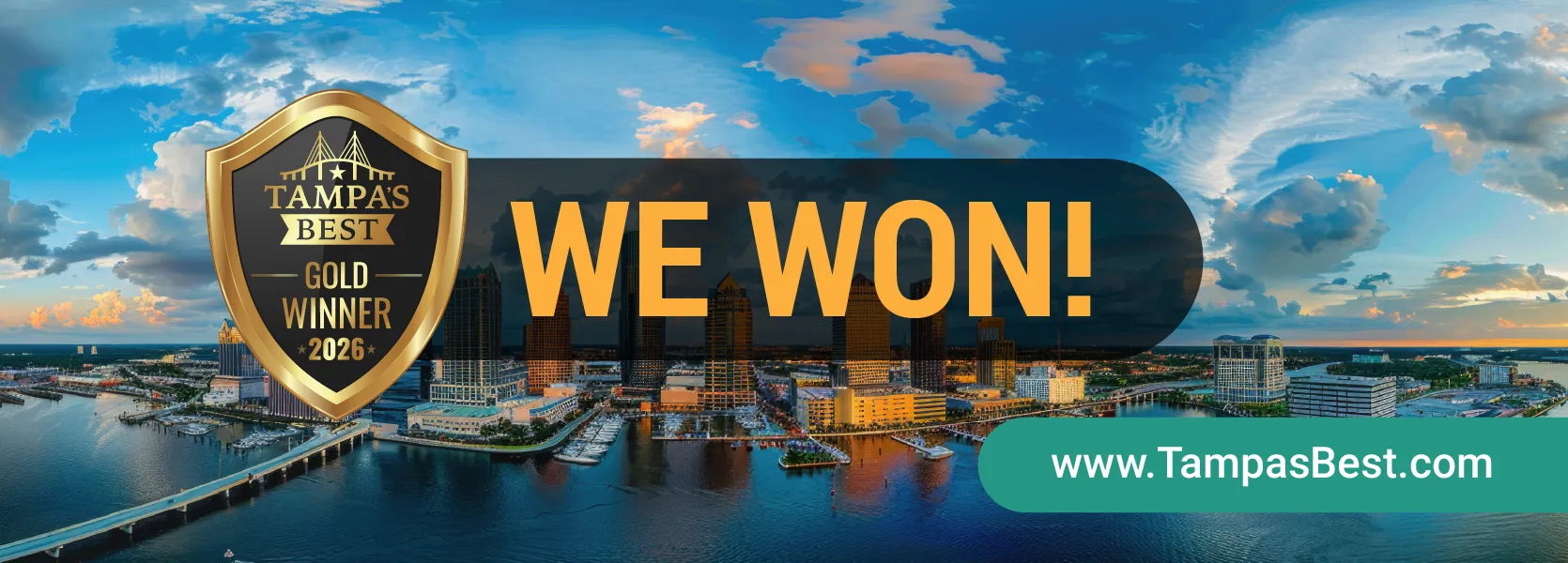 Gold Tampa’s Best 2026 award graphic celebrating The Confidence Clinic’s recognition as Tampa Bay’s best