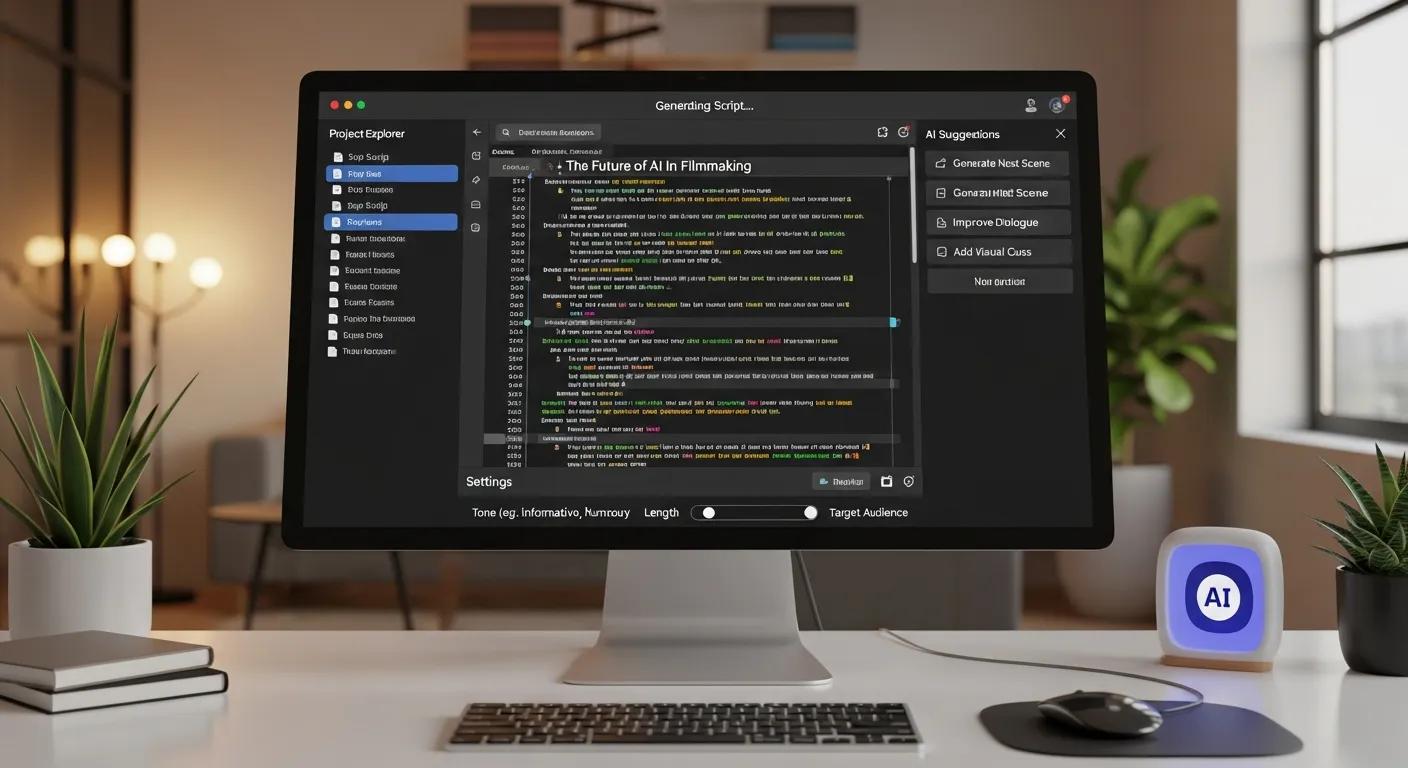 UI of an AI video script generator in use — speeding up script creation UI of an AI video script generator in use — speeding up script creation