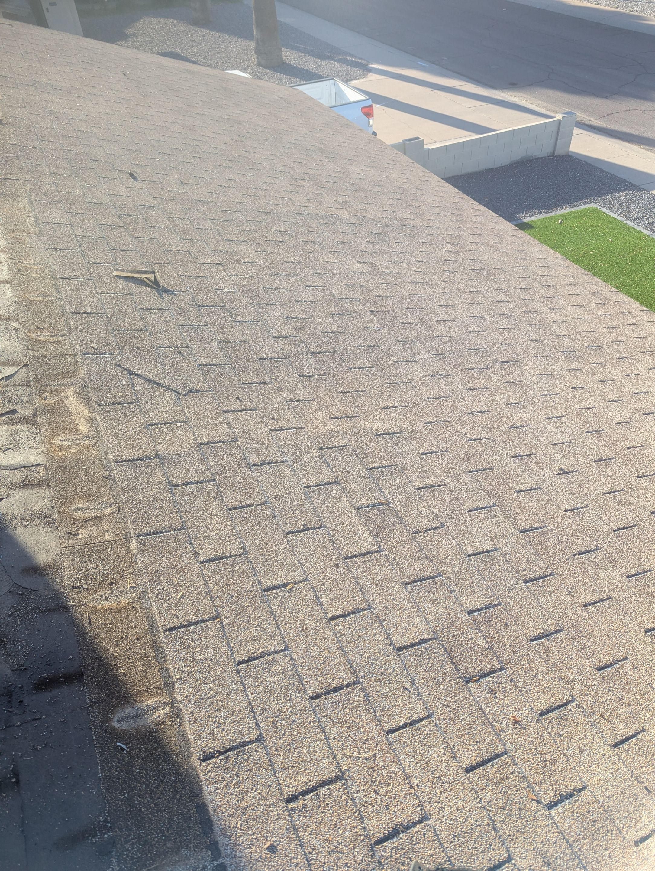 Before: damaged shingles in Scottsdale, AZ