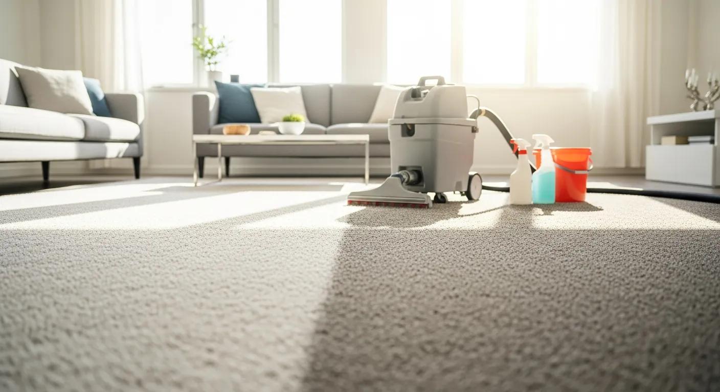 Freshly cleaned carpets in a bright living room, emphasizing the importance of professional carpet cleaning