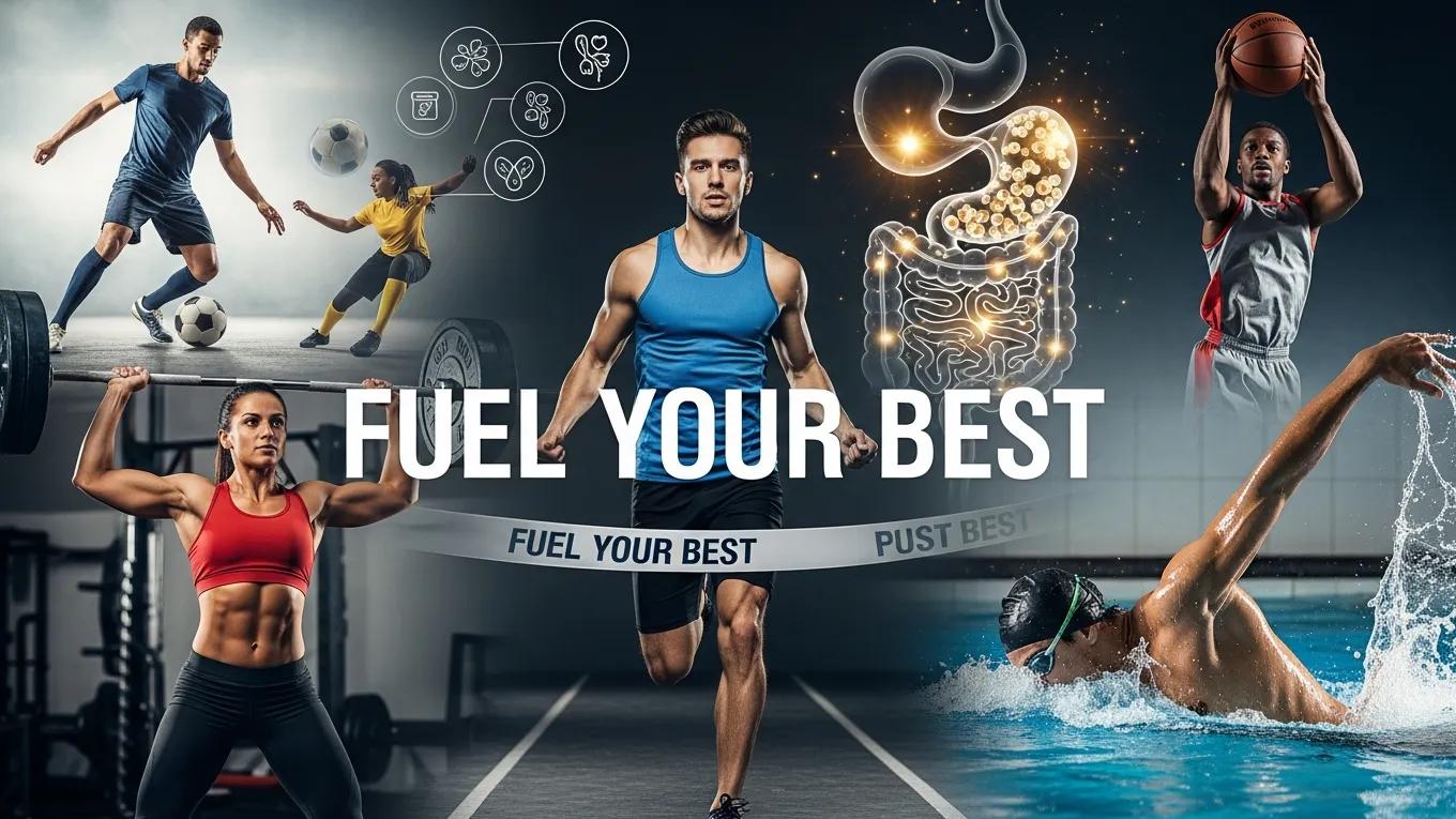 Athletes engaging in various sports, highlighting the importance of probiotic digestive enzymes for performance and recovery