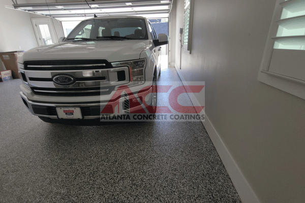 Epoxy Base Coat Installation with Decorative Vinyl Color Flakes