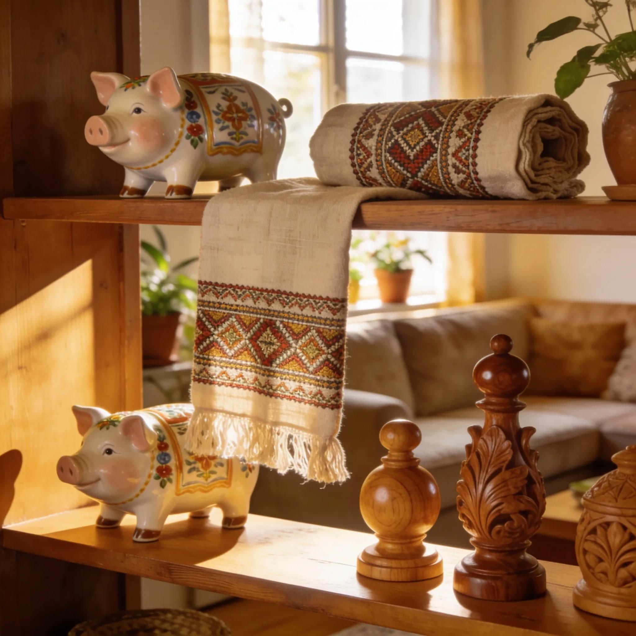 Authentic handmade decor from Germany including ceramic, textile, and wood items
