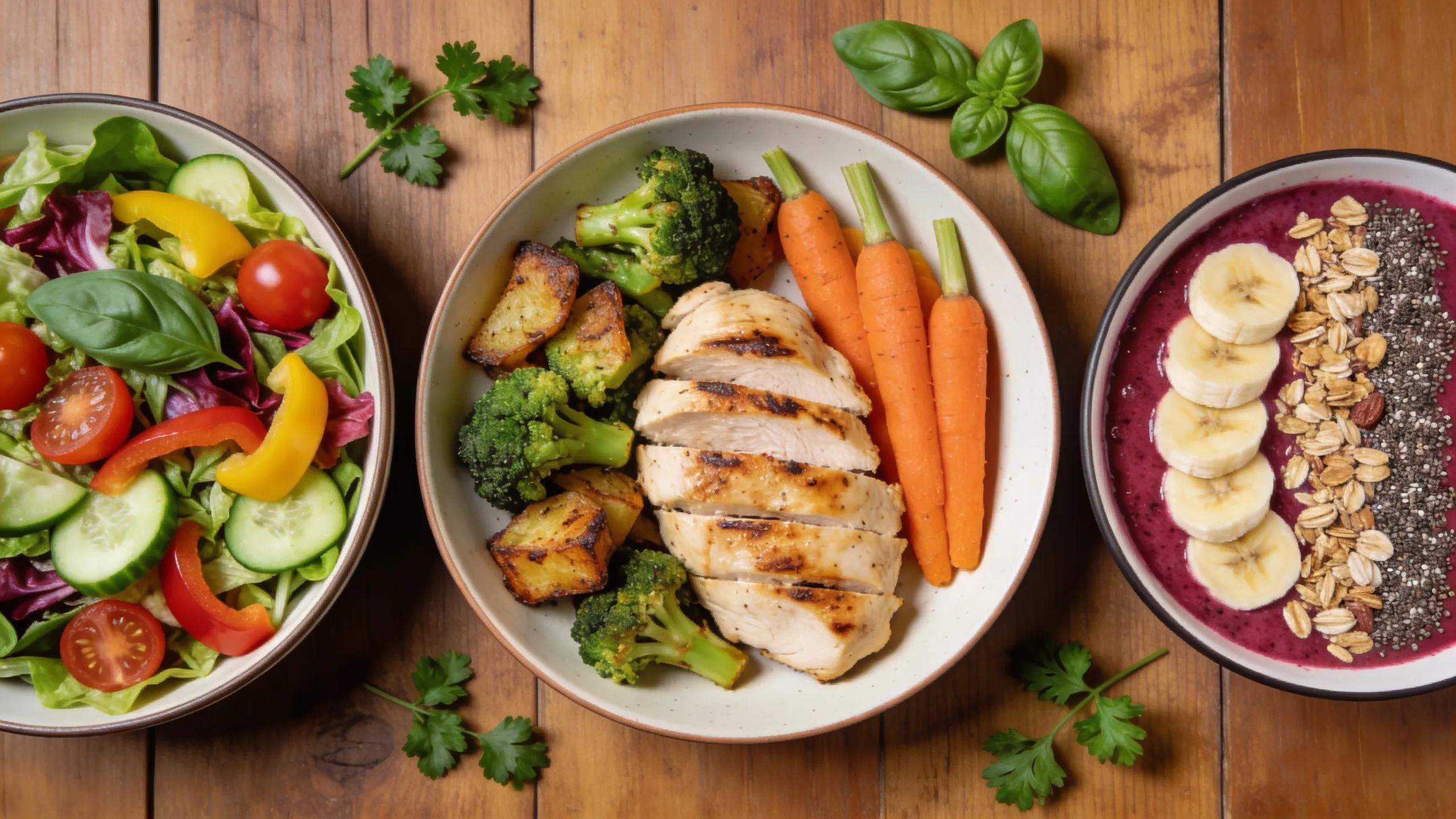 Diverse healthy meals representing personalized nutrition plans available in San Diego