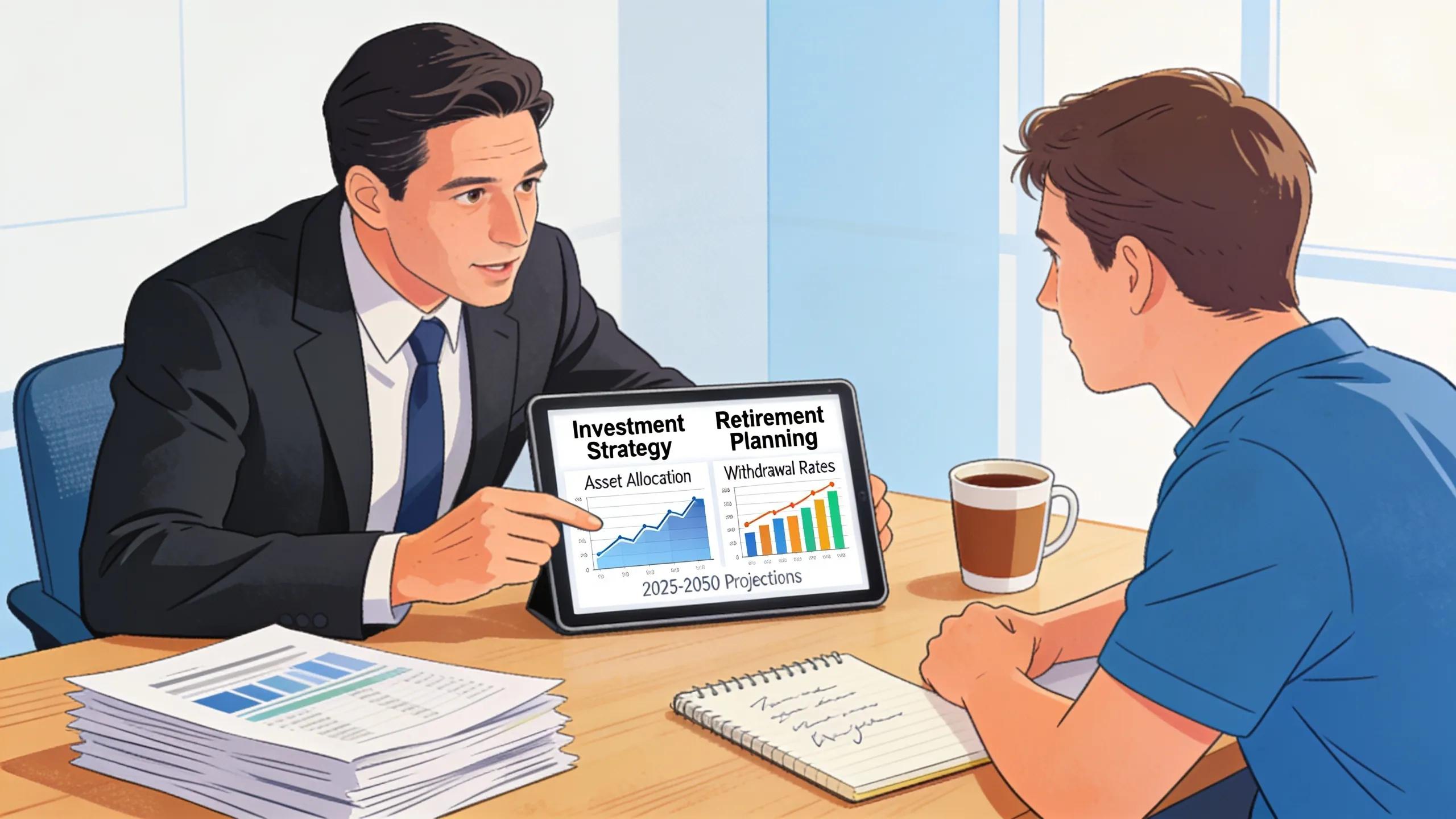 financial advisor guiding investment and retirement planning strategy