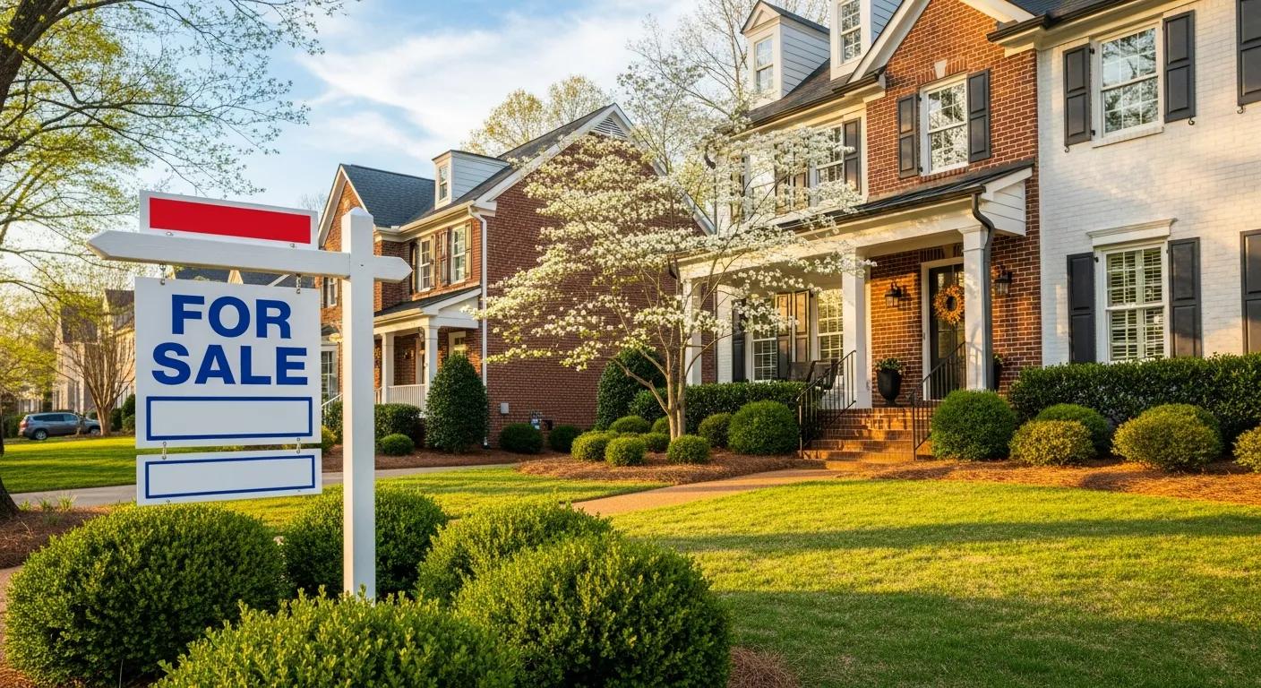 Beautiful North Atlanta home with a 'For Sale' sign, representing the journey of home selling