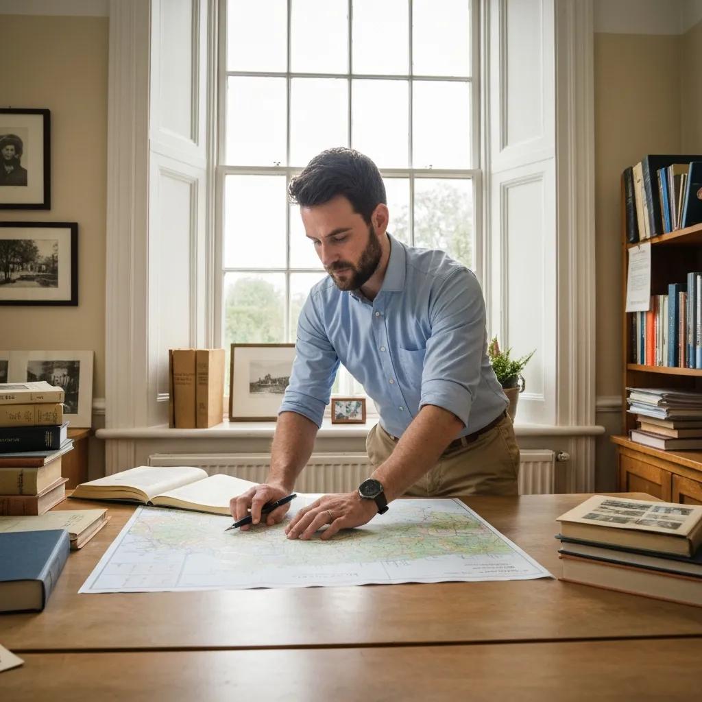 Investigator researching public records in a Truro office &mdash; local expertise