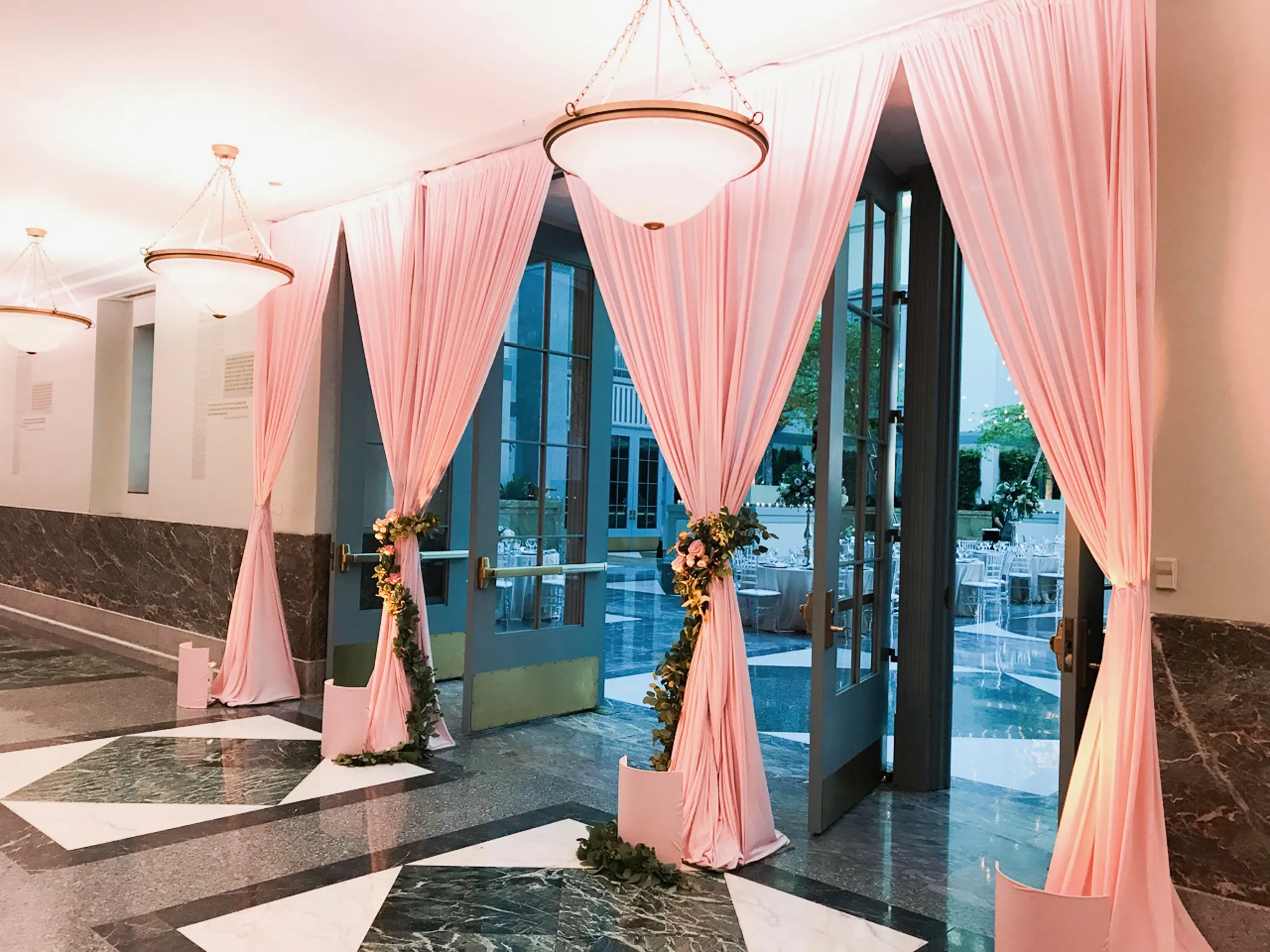 Crystal chandeliers for wedding receptions