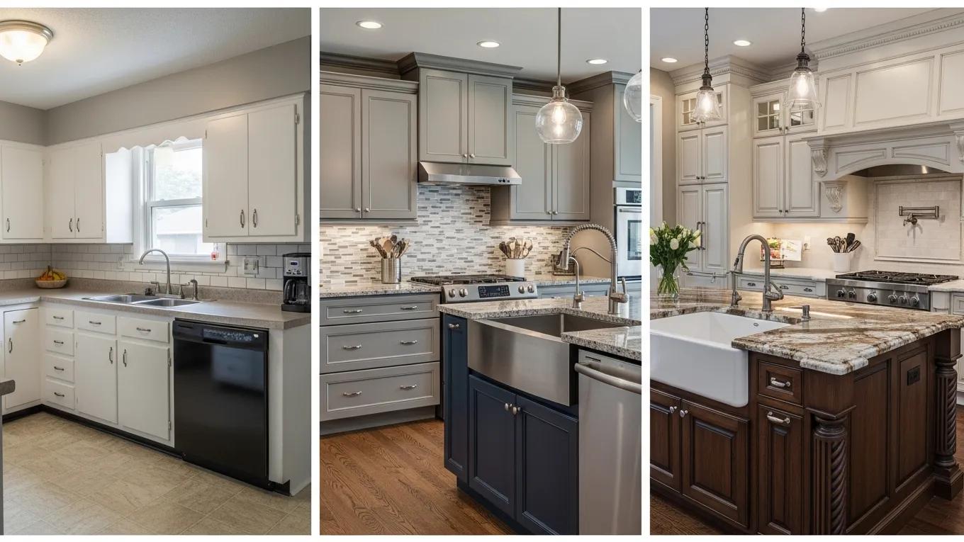 Three kitchen remodel scope levels minor mid-range and high-end in Delaware