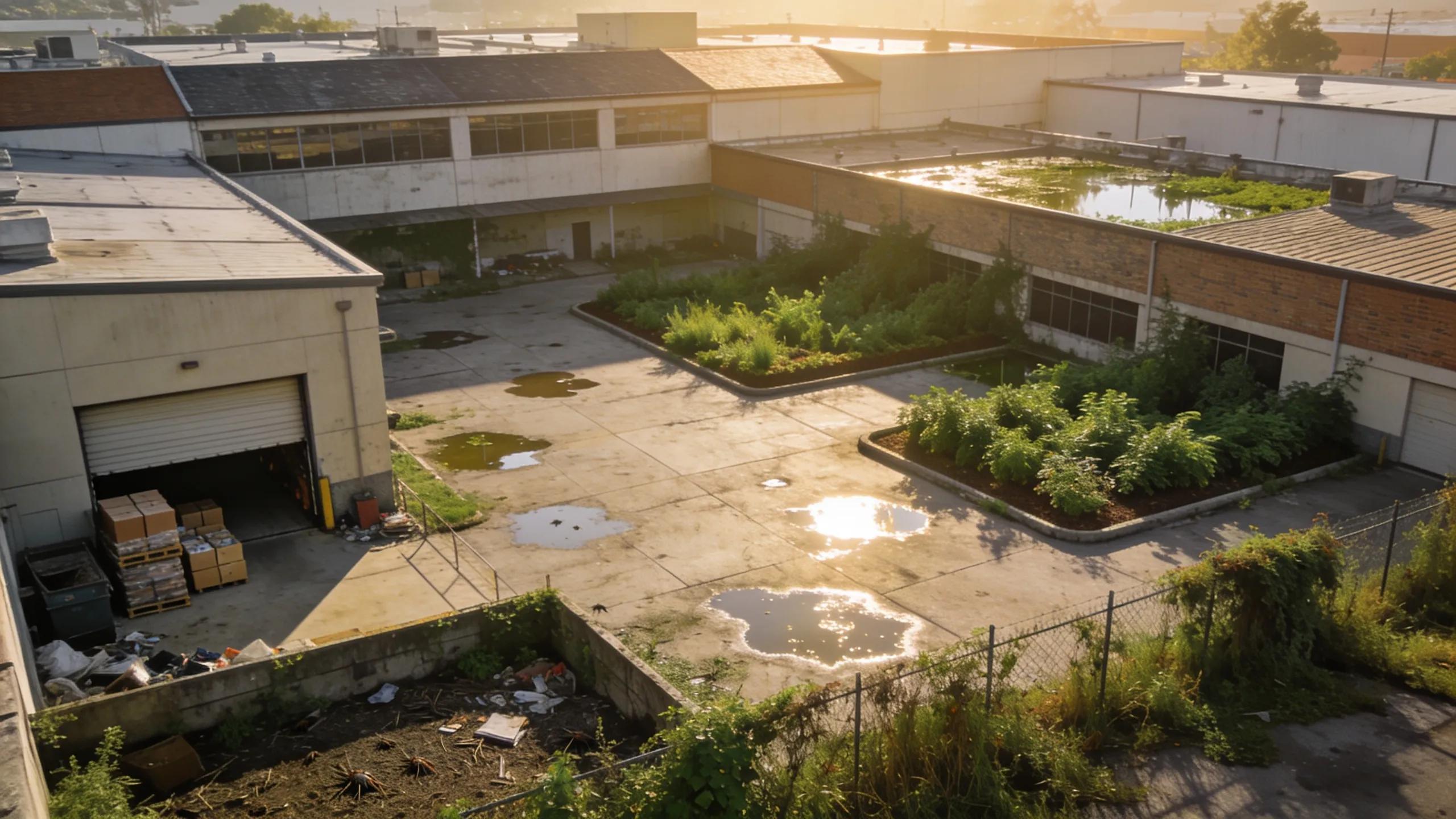 Large commercial property illustrating factors influencing mosquito control costs