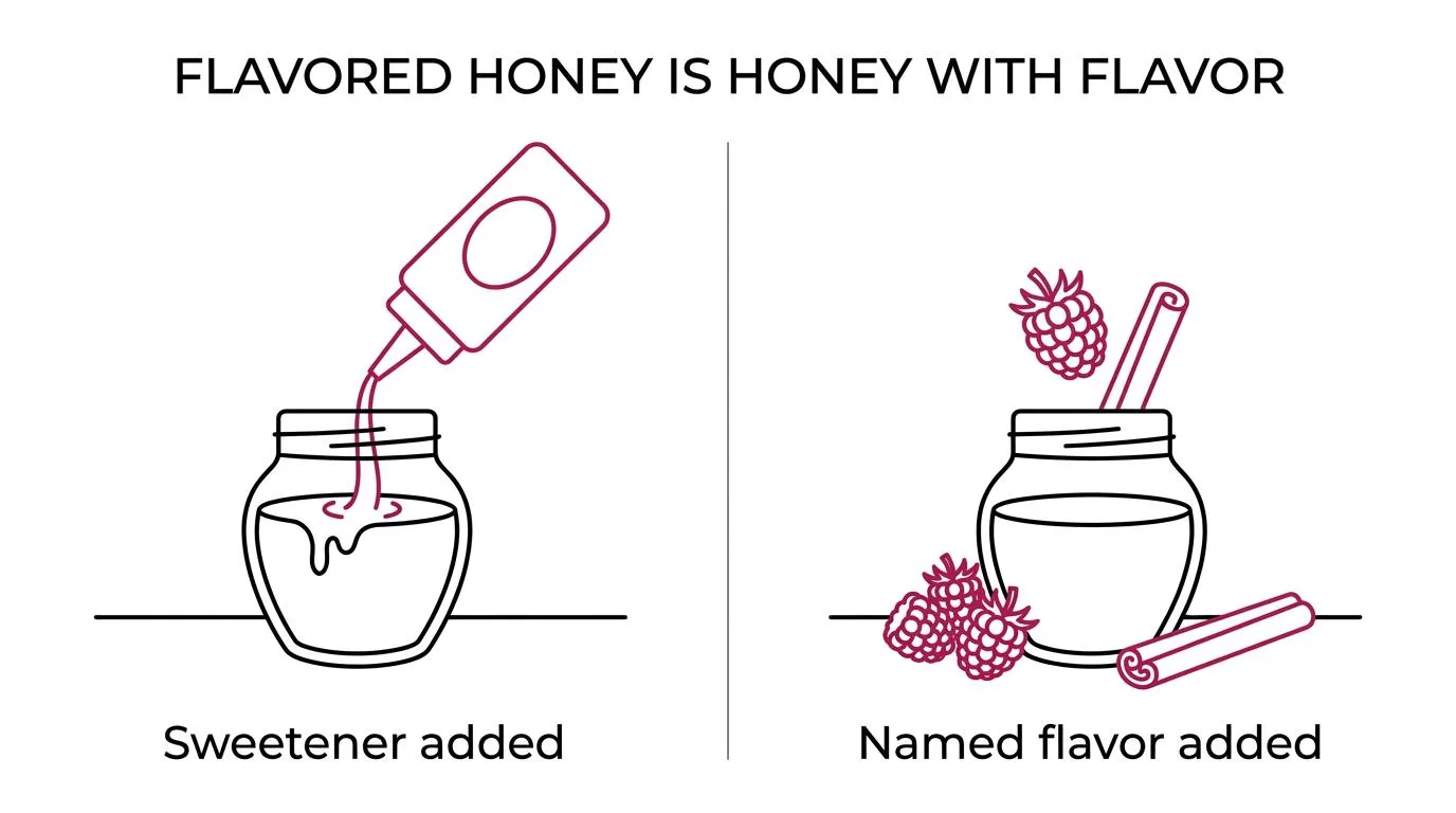 How is flavored honey different from a honey blend or adulterated honey?