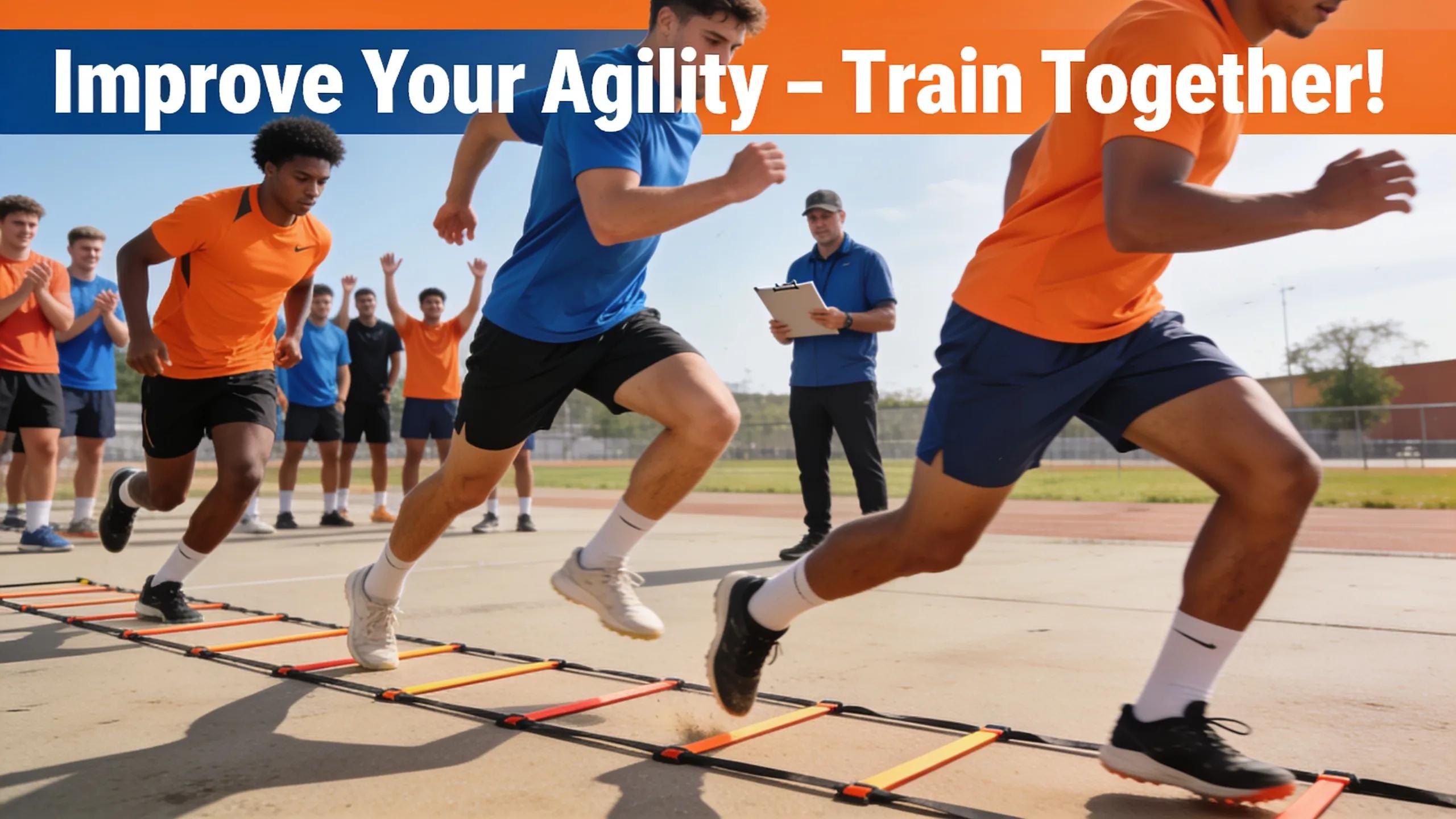 Athletes executing agility drills showcasing movement and coordination