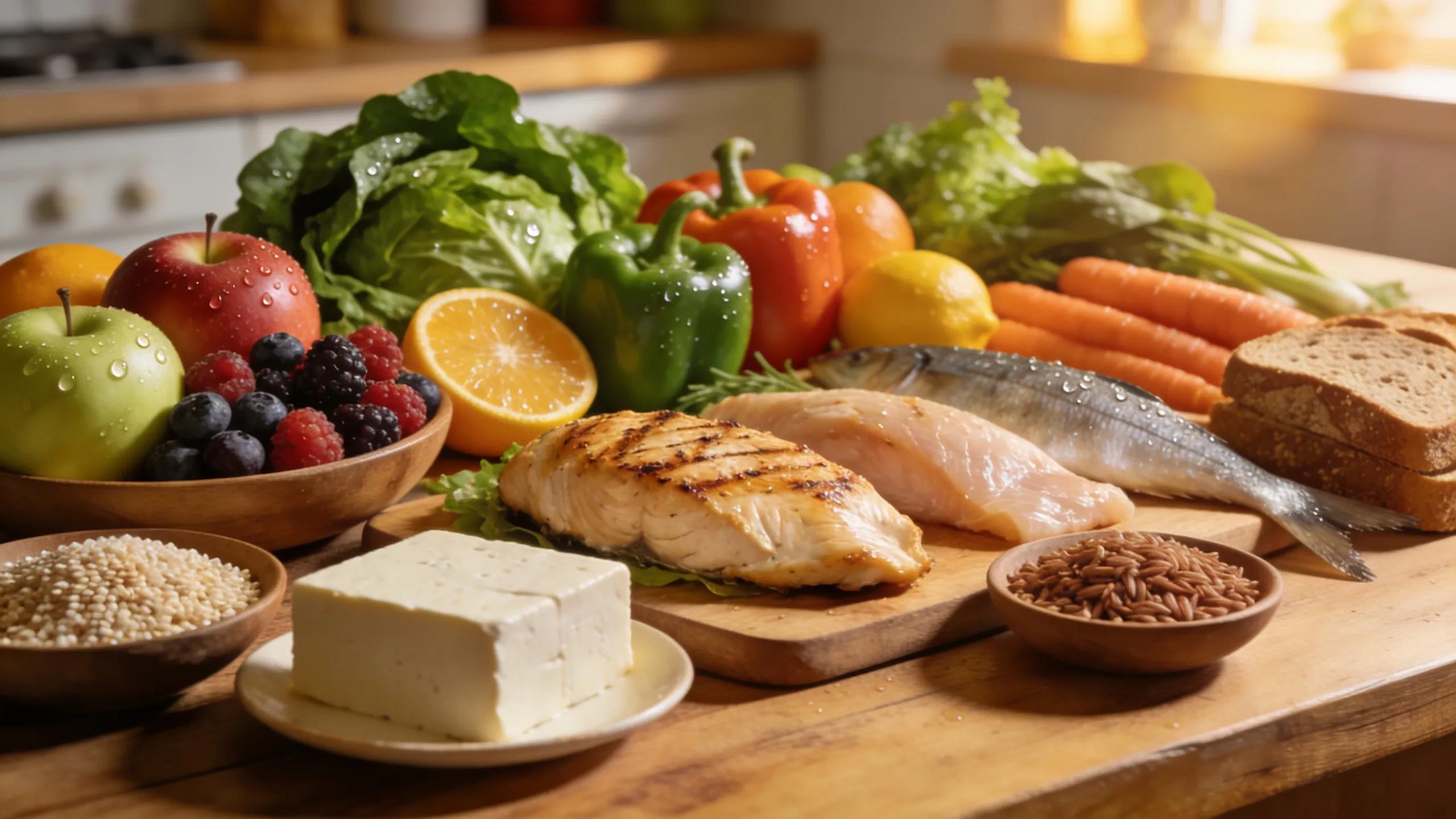 Colorful and fresh foods representing personalized nutrition meal planning for weight loss