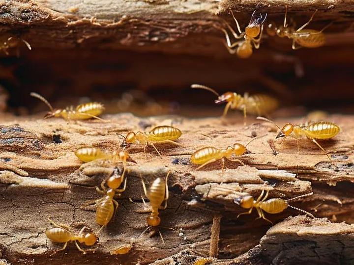Technician conducting a termite inspection in a commercial property