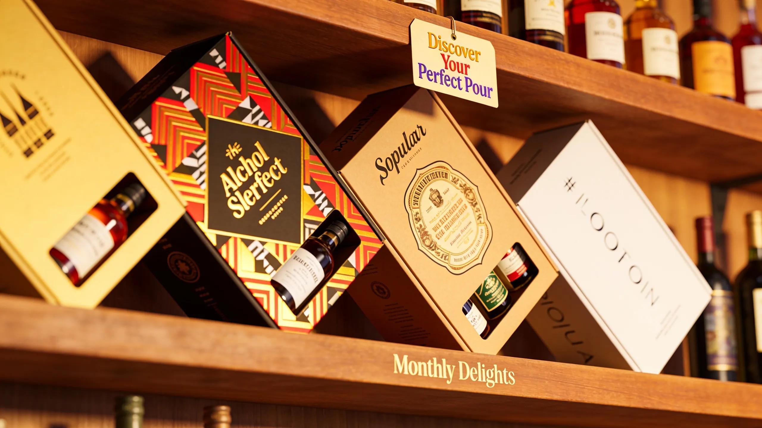 Showcase of popular alcohol subscription boxes highlighting unique features and designs