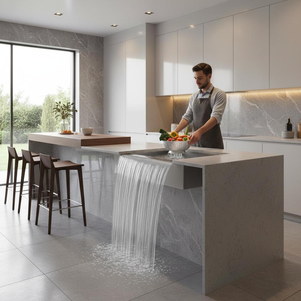 Advantages of Waterfall Kitchen Sinks