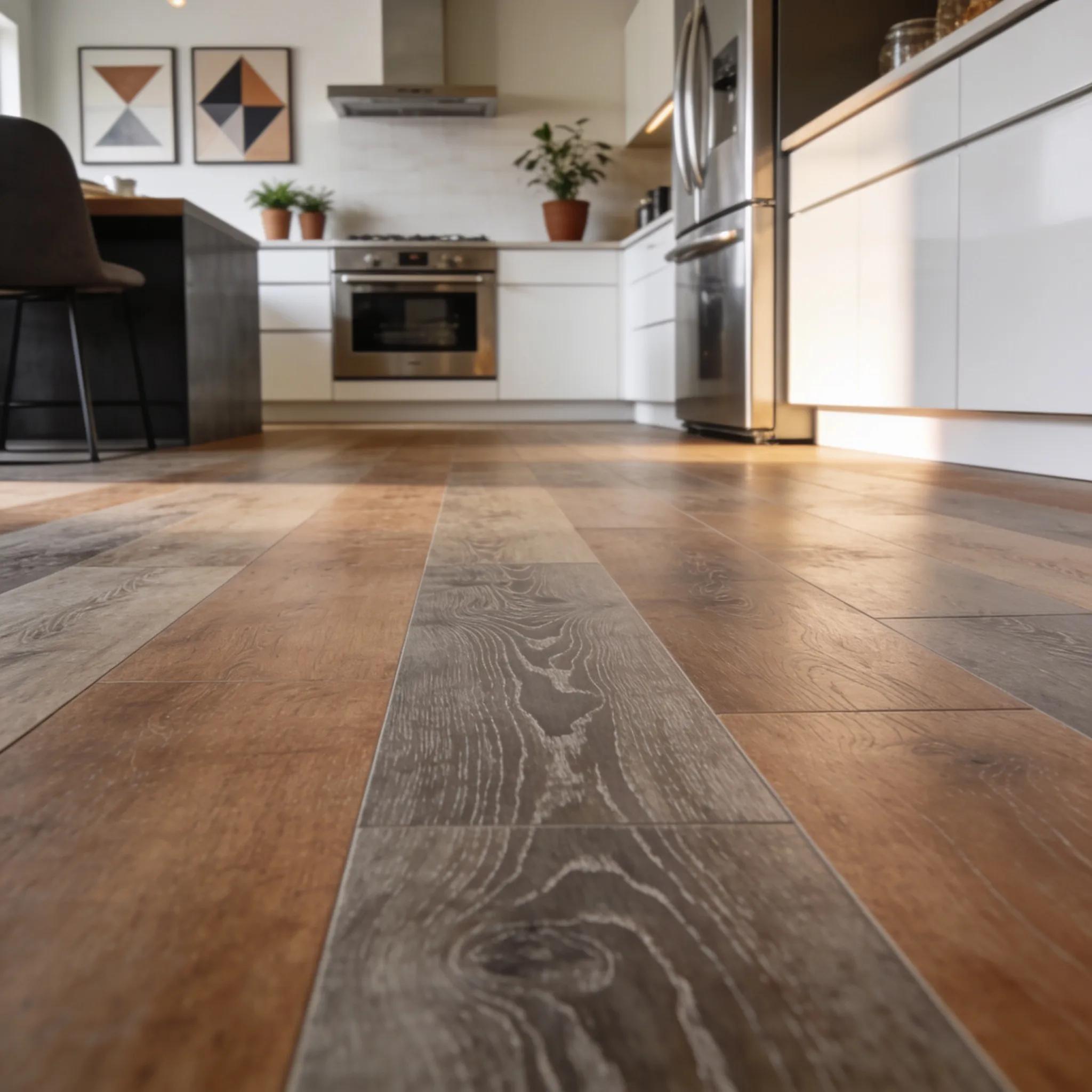Stylish kitchen featuring eco-friendly vinyl flooring that highlights versatility and modern design