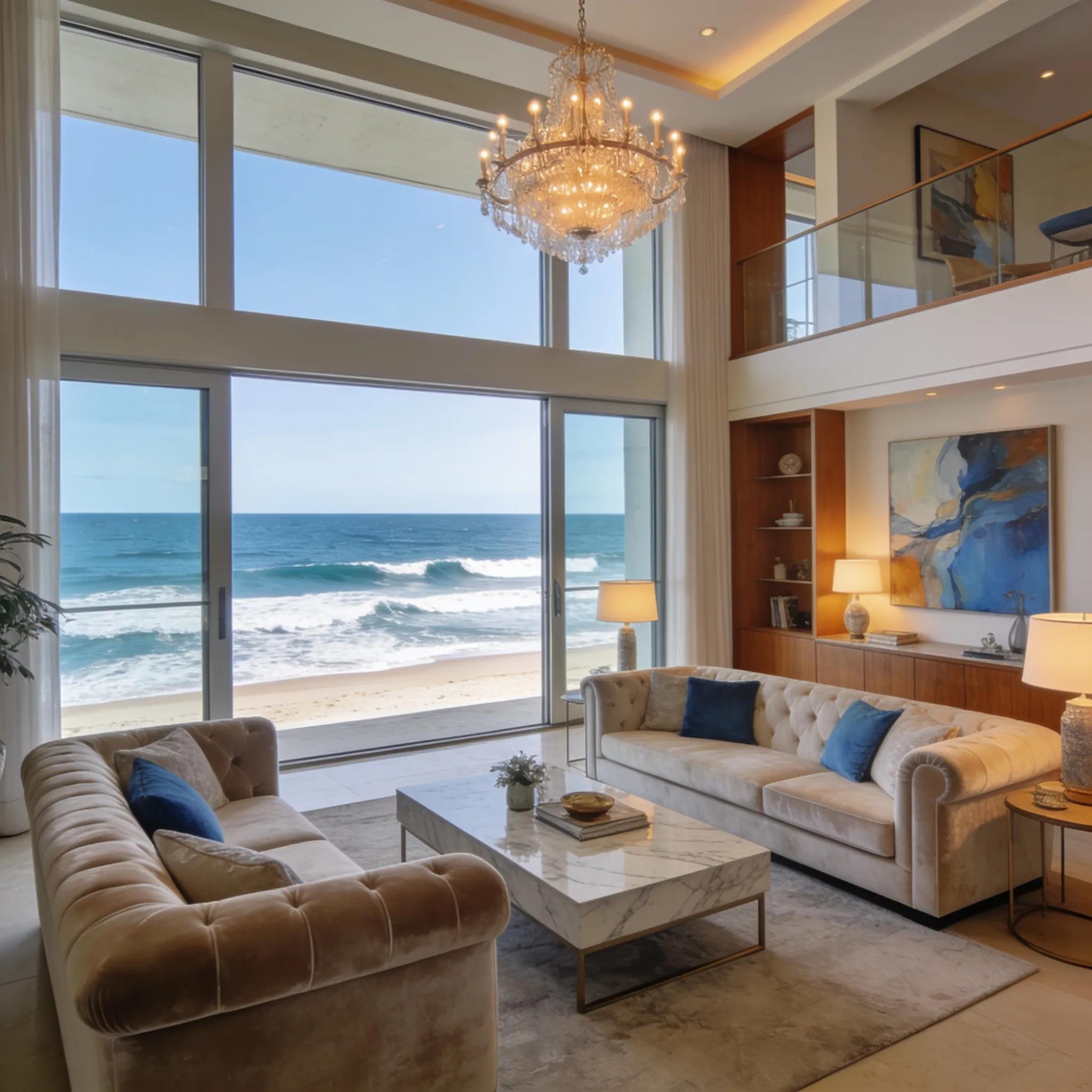 Interior of a high-yield coastal property showcasing modern amenities and ocean views