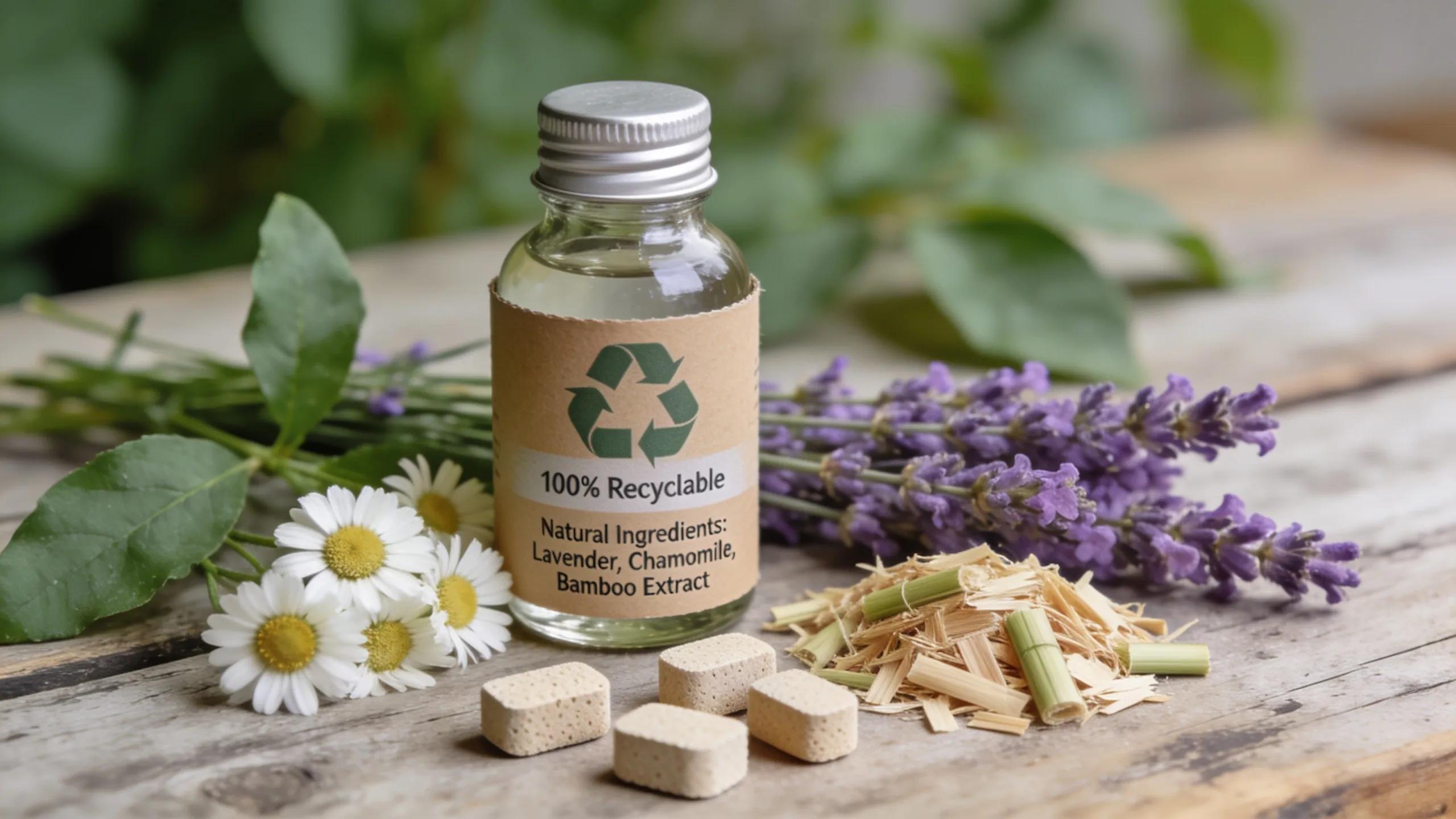 Eco-friendly deodorant packaging and natural ingredients emphasizing sustainability