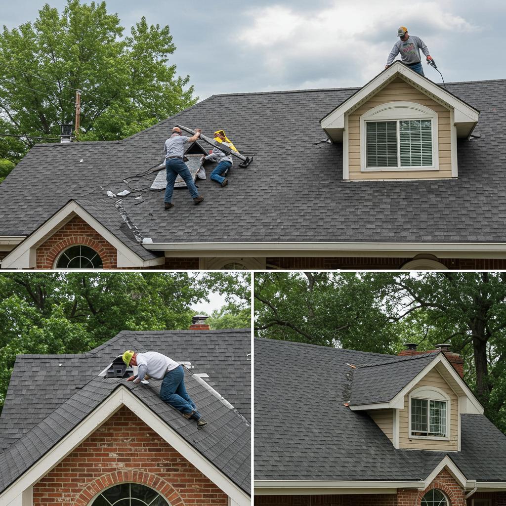 Emergency roofing team responding quickly to roof damage after a storm