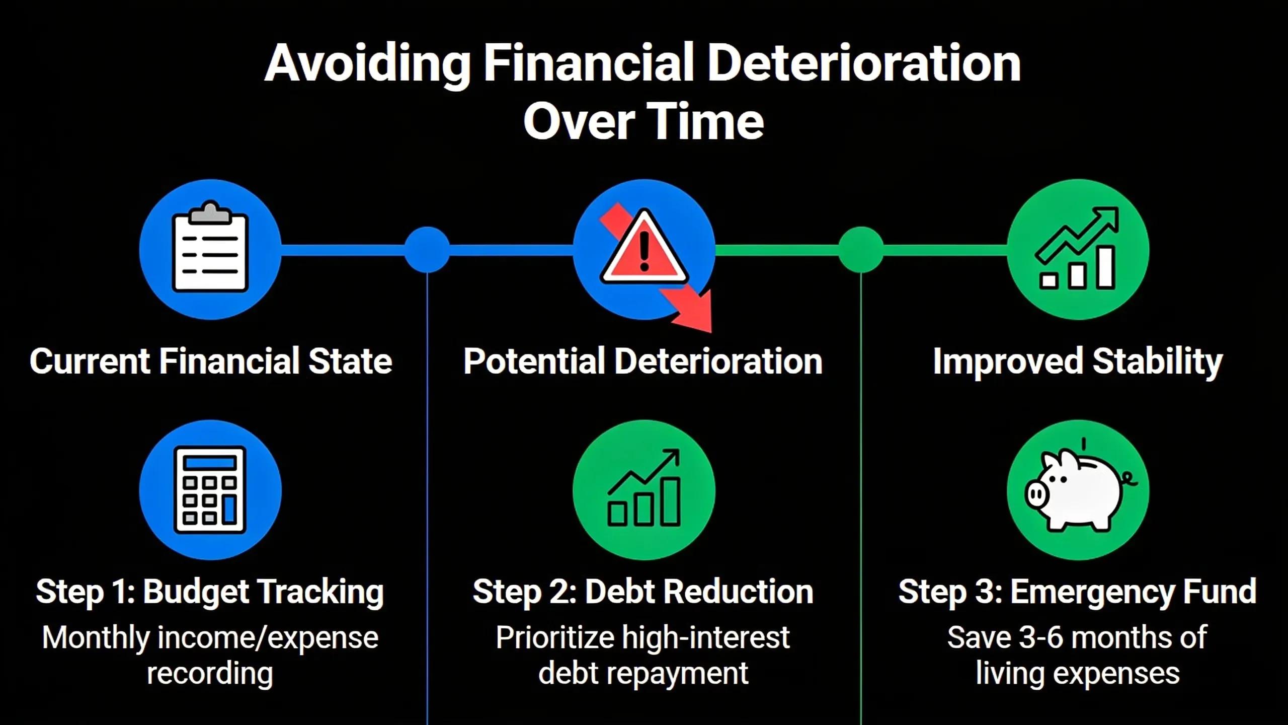 Avoiding finances deepening financial difficulties over time