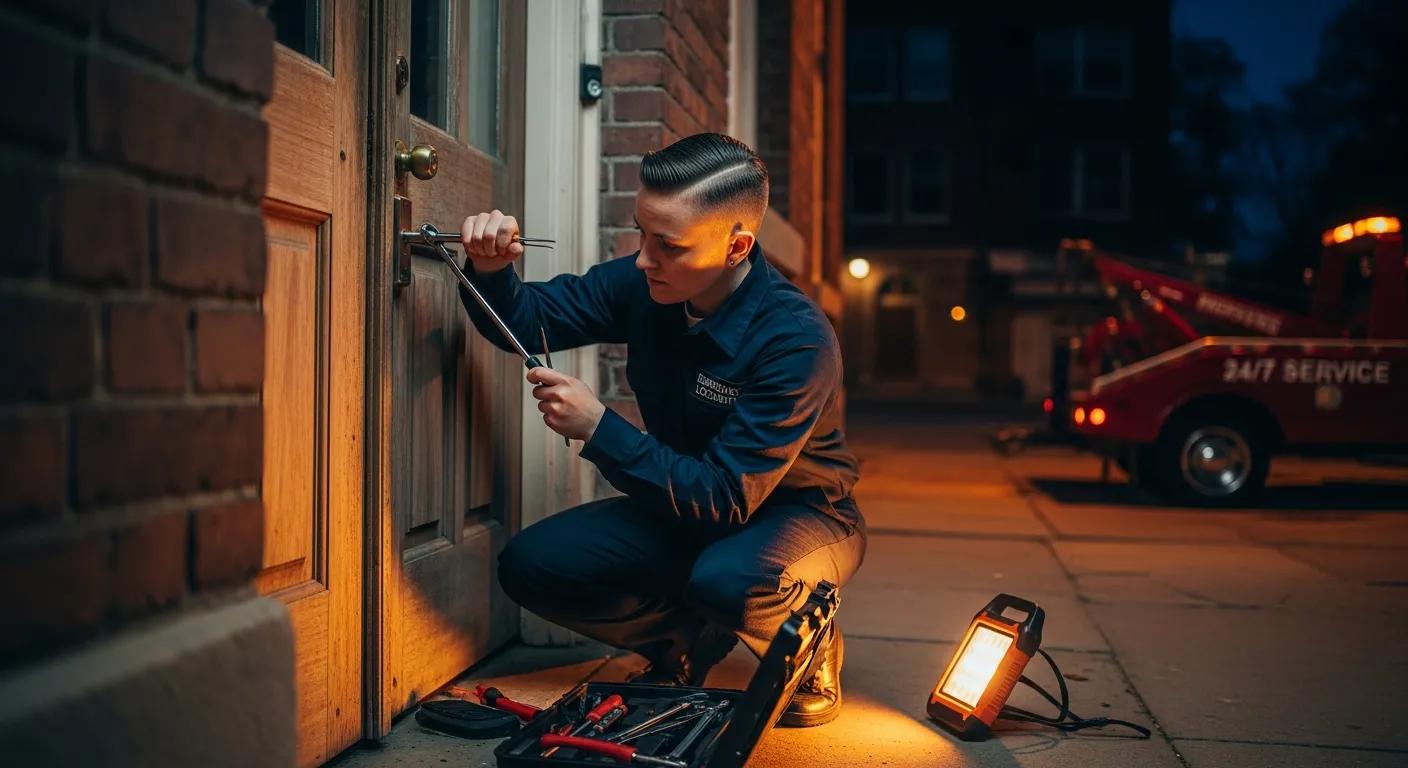Professional locksmith unlocking a door, showcasing emergency locksmith services in action