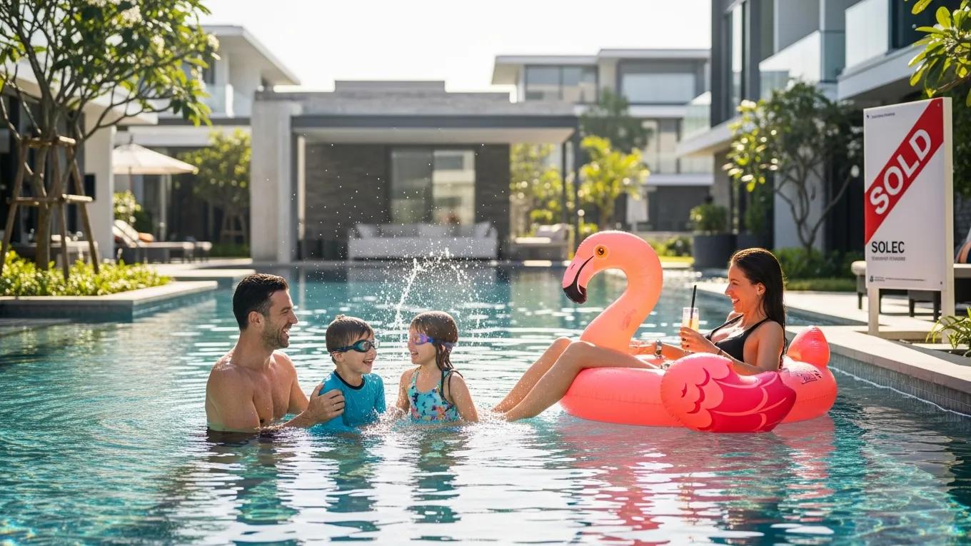 Family enjoying a pool, highlighting lifestyle benefits and market impact Family enjoying a pool, highlighting lifestyle benefits and market impact