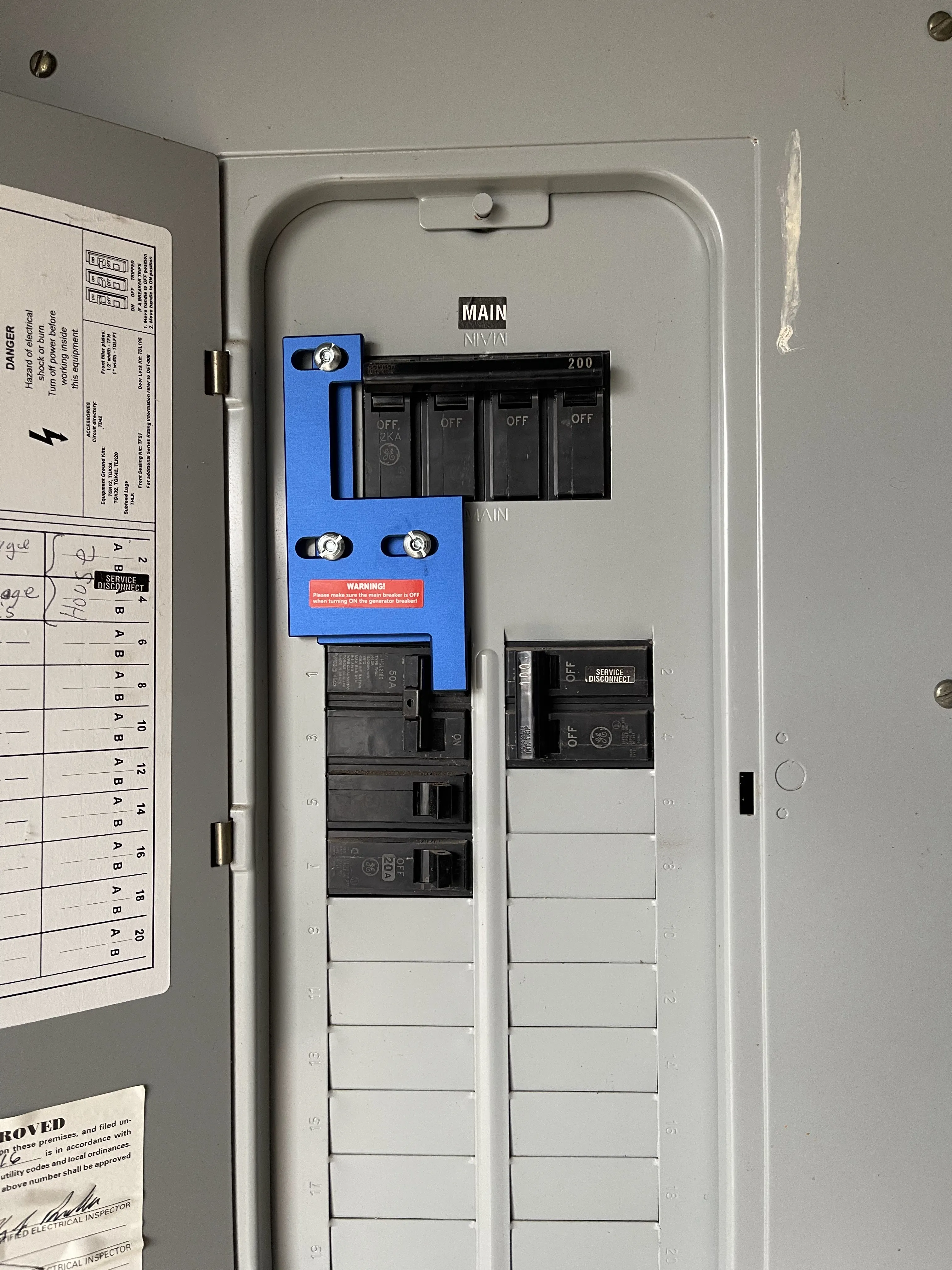 Circuit breaker panel — Amped Electric safety inspection