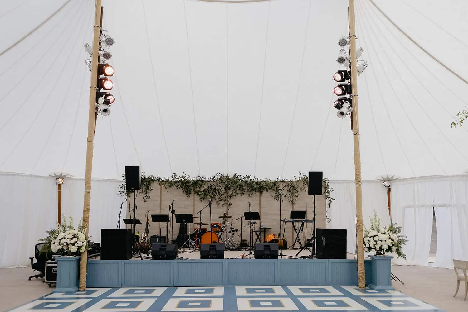 Luxury wedding tent designed for a comfortable 200-guest celebration