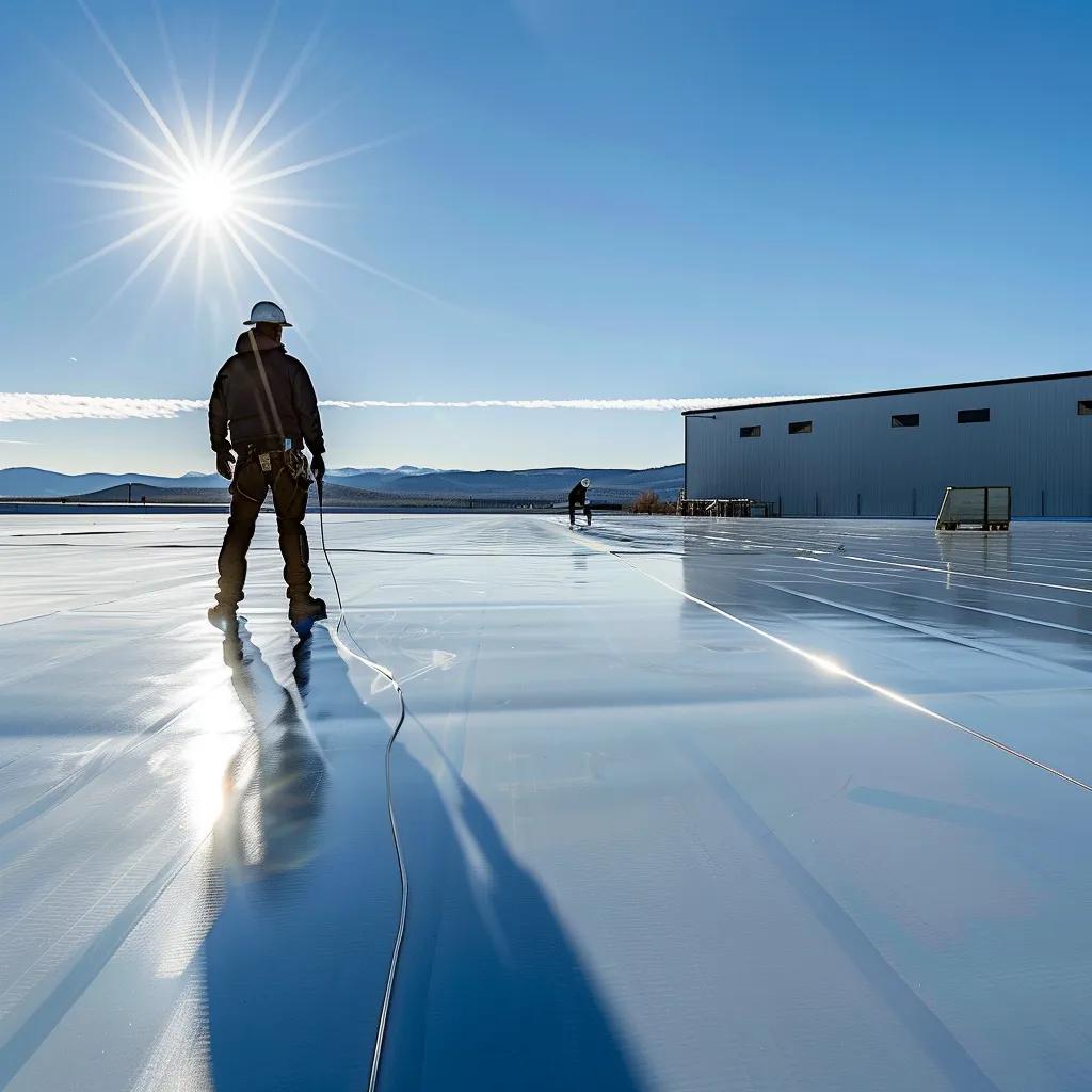 TPO roofing installation showcasing reflective surface and professional workmanship