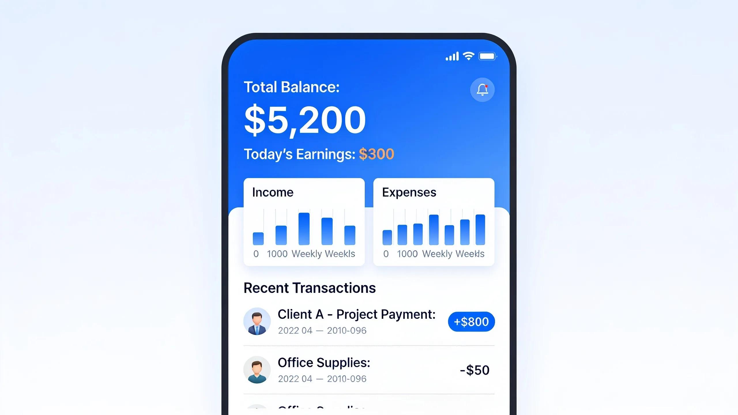 A real bookkeeping app for freelancers tracks every dollar coming in and going out