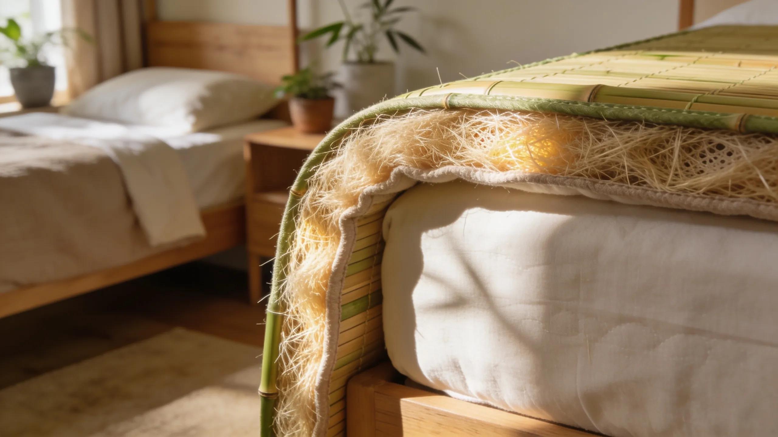 Close-up of bamboo mattress topper highlighting texture and eco-friendliness