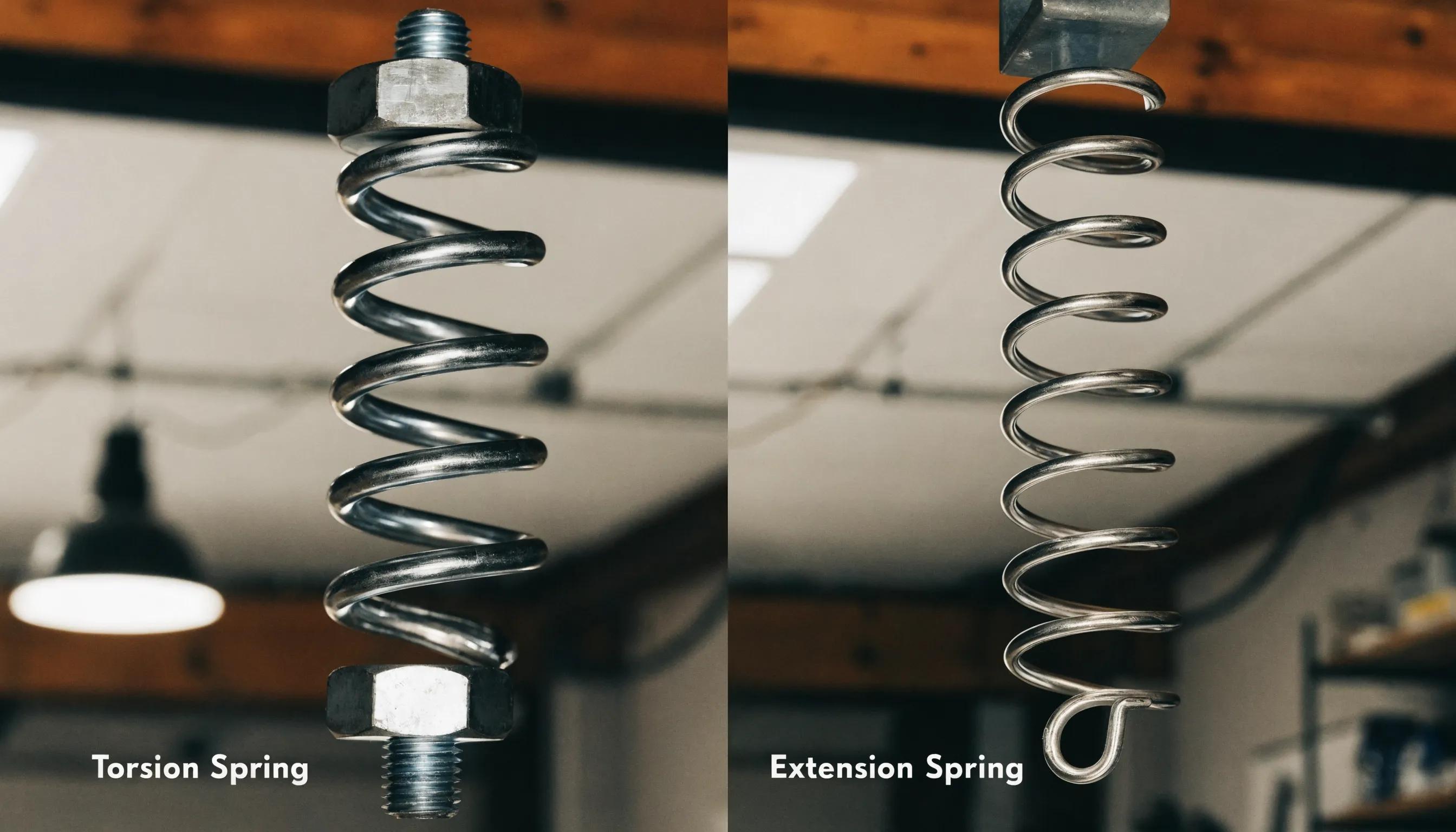 Comparison of torsion springs and extension springs commonly used in Toronto garages