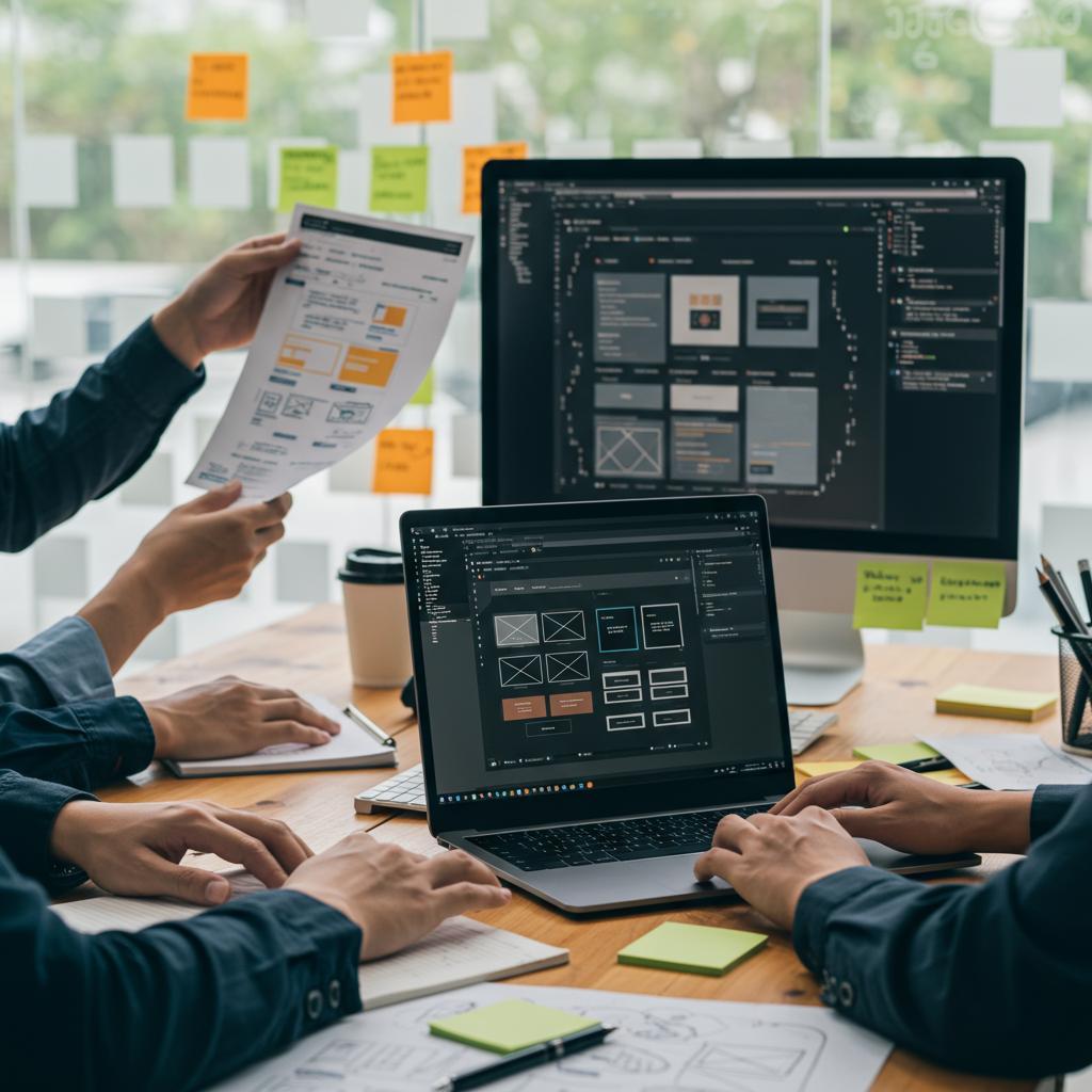Web designer optimizing a landing page for better user experience