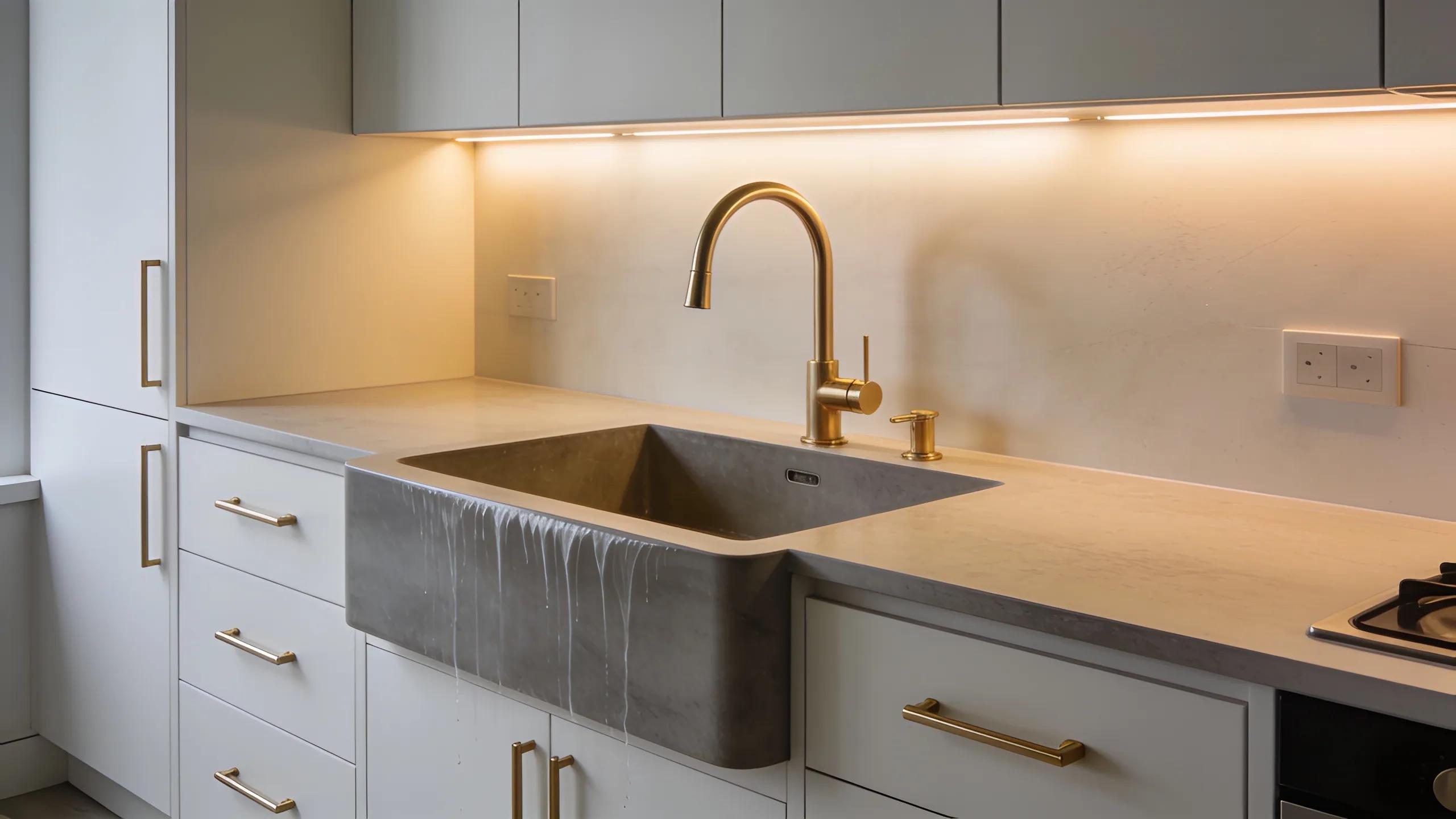 Artisan-crafted brass bathroom fixtures, emphasising luxury and craftsmanship trends in bathroom renovations