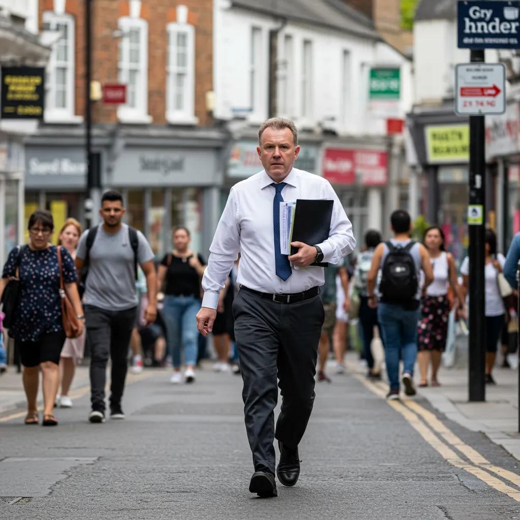 Urgent process serving in Enfield on a busy street