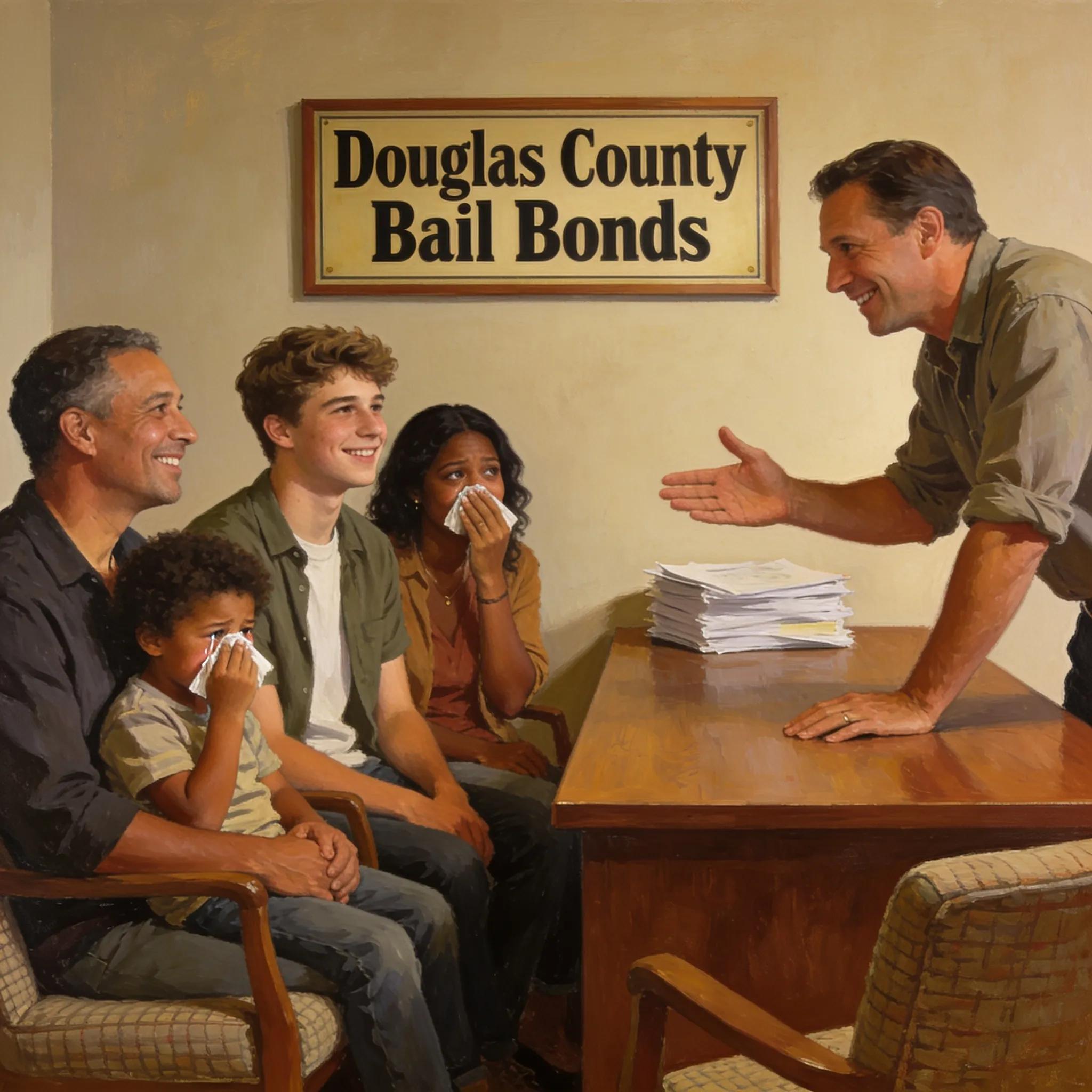 Family receiving assistance from a bail bondsman in Douglas County, emphasizing trust and support Family receiving assistance from a bail bondsman in Douglas County, emphasizing trust and support