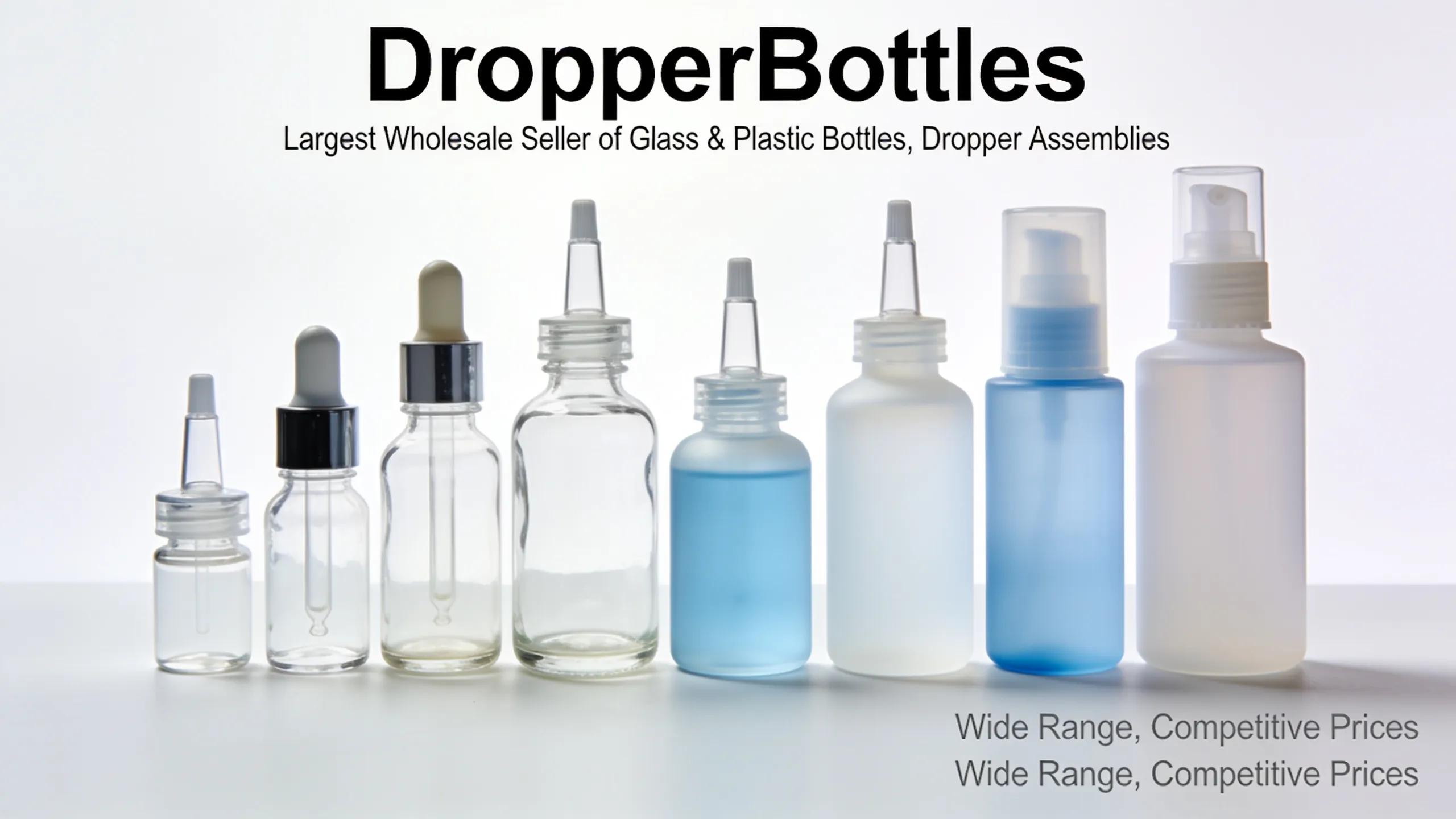 DropperBottles.com is one of the largest wholesale sellers of glass and plastic bottles, dropper assemblies