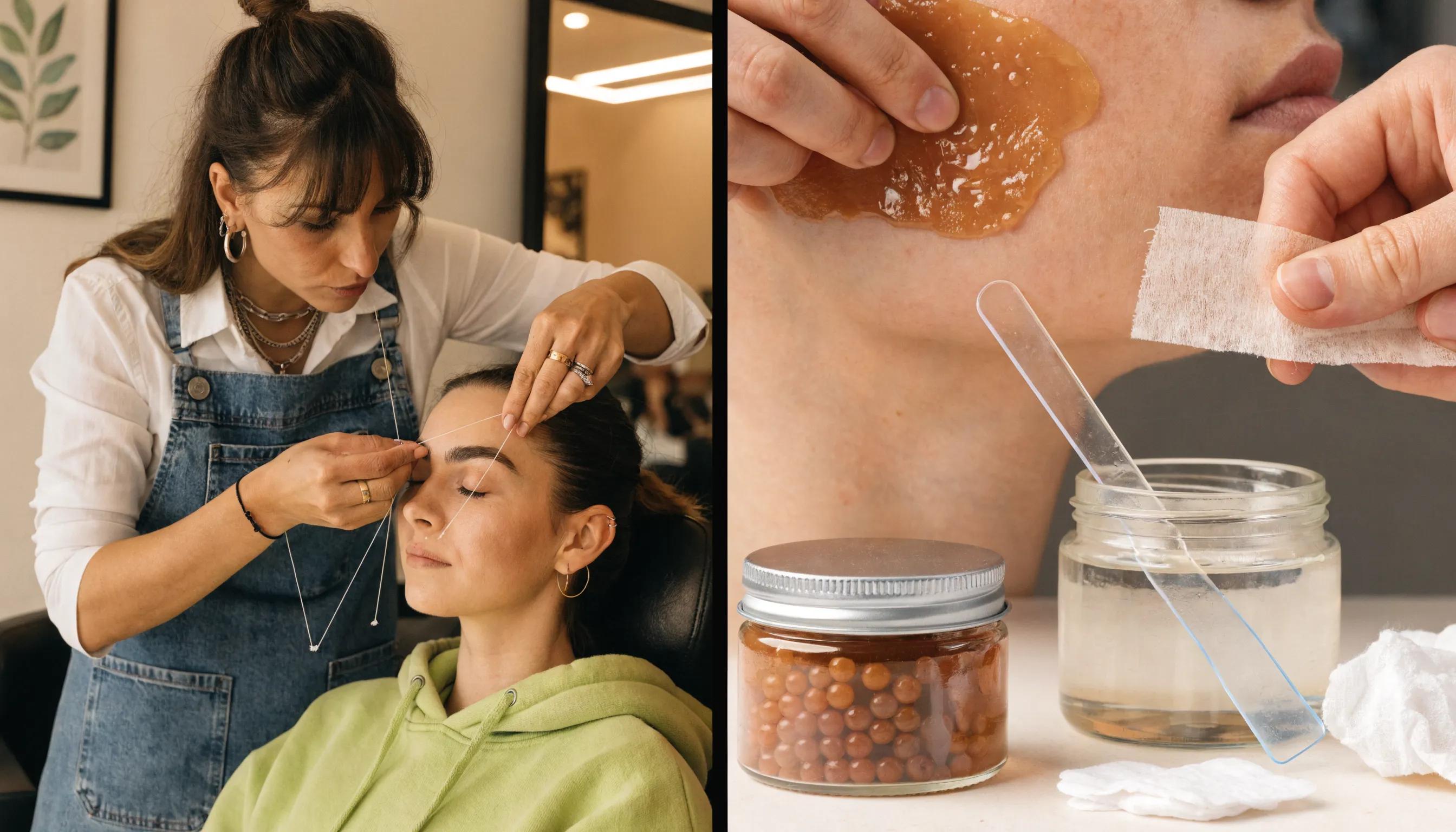 Comparison of threading and waxing techniques for hair removal